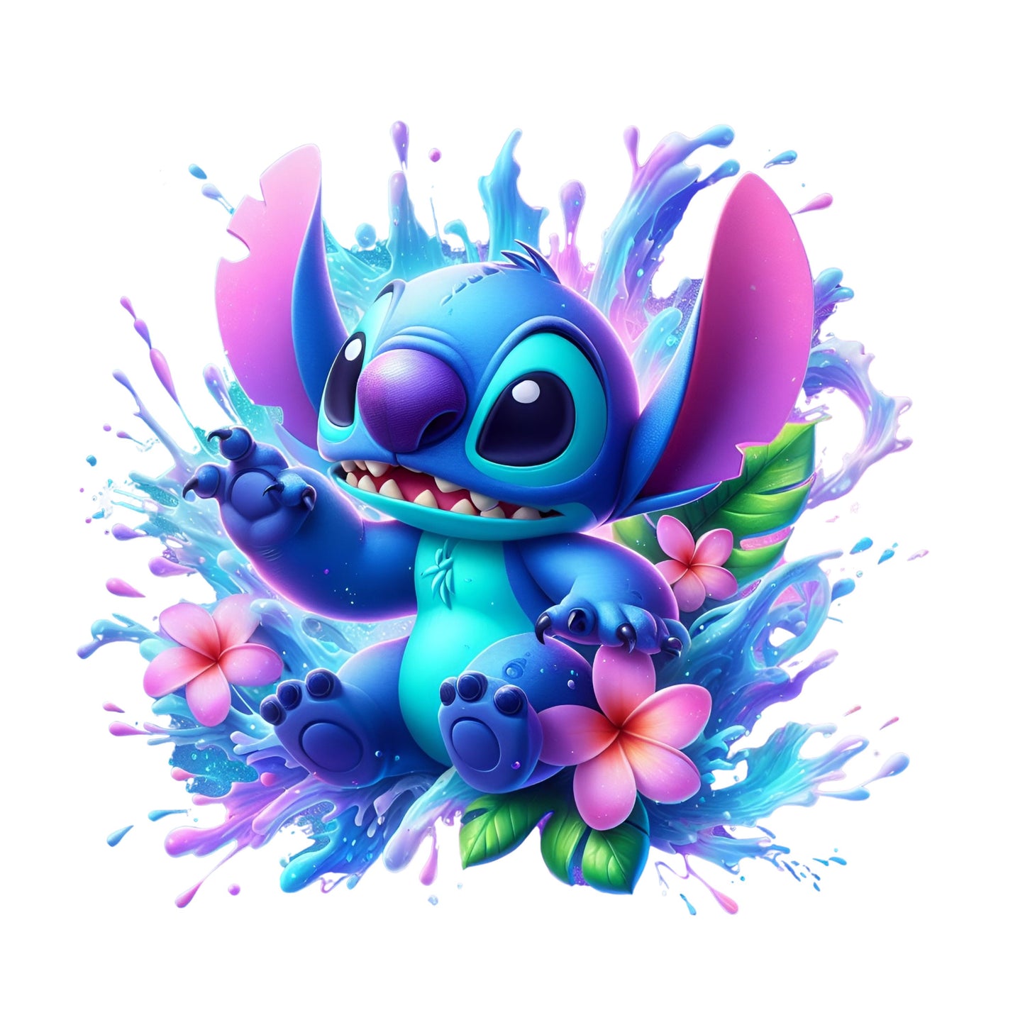 UV DTF Sticker print Purple character Splash decal, Stith tumbler decal, Uv wrap glass can tumbler. #5055