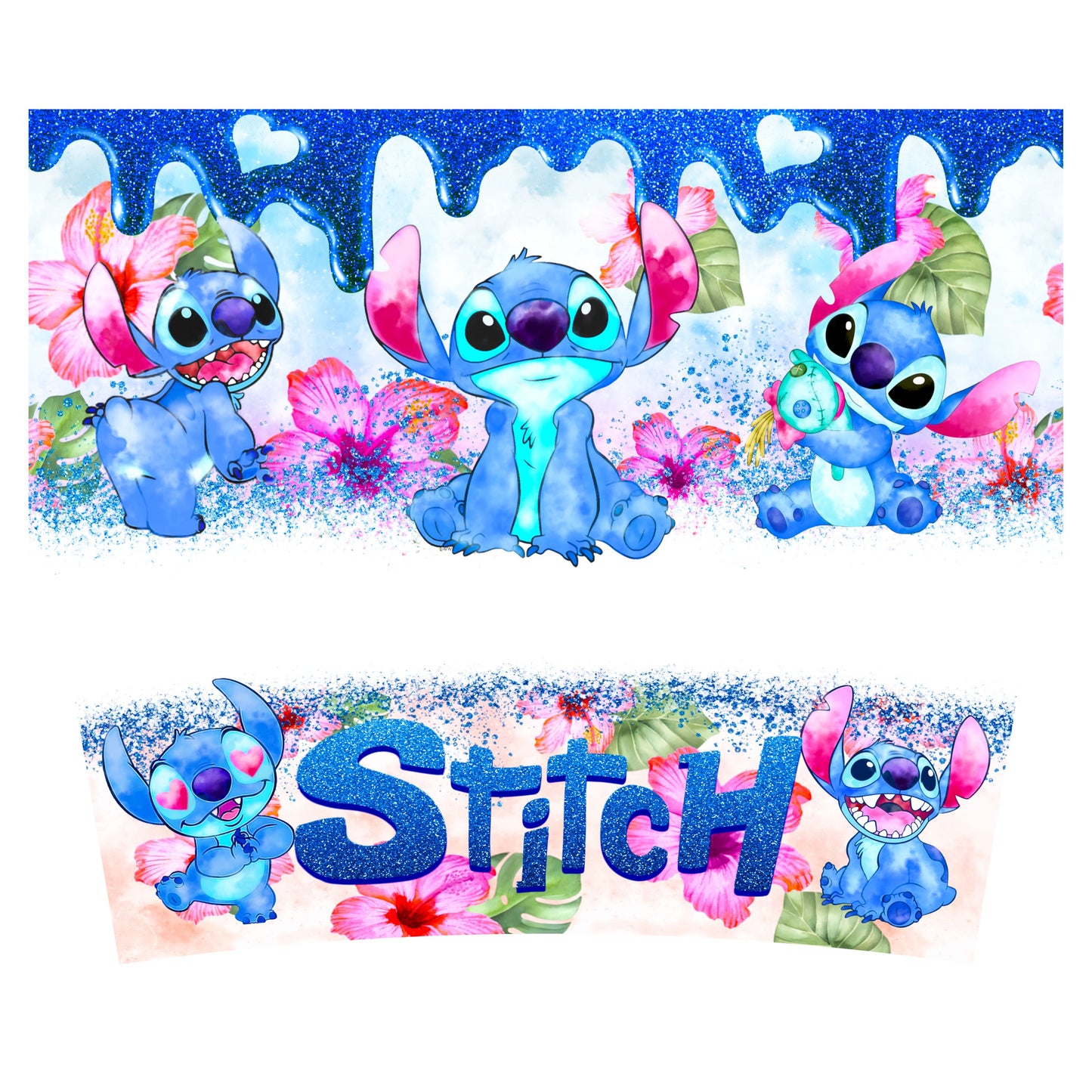 UV DTF 40 oz ready to apply Purple animal Stich wrap. Permanent sticker. UV wrap quencher #3033