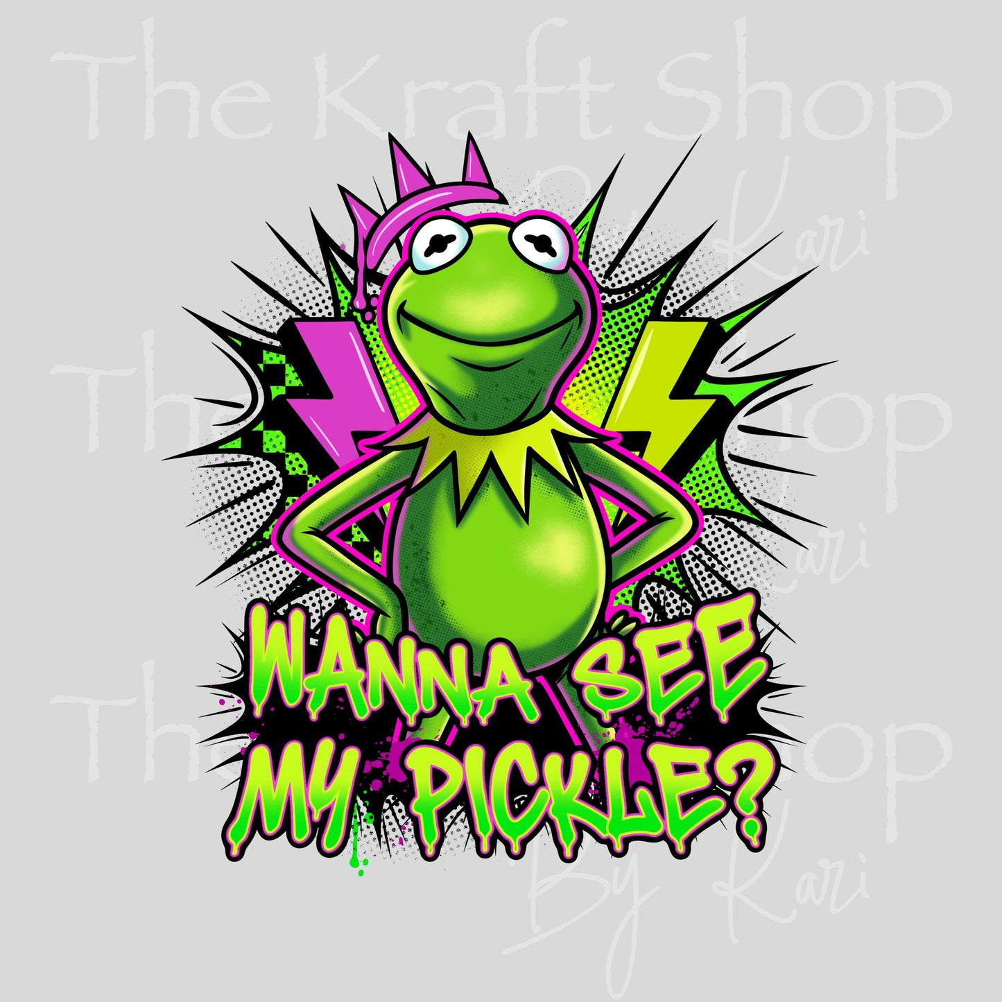 UV DTF Frog Pickle Glass can wrap decals #5557