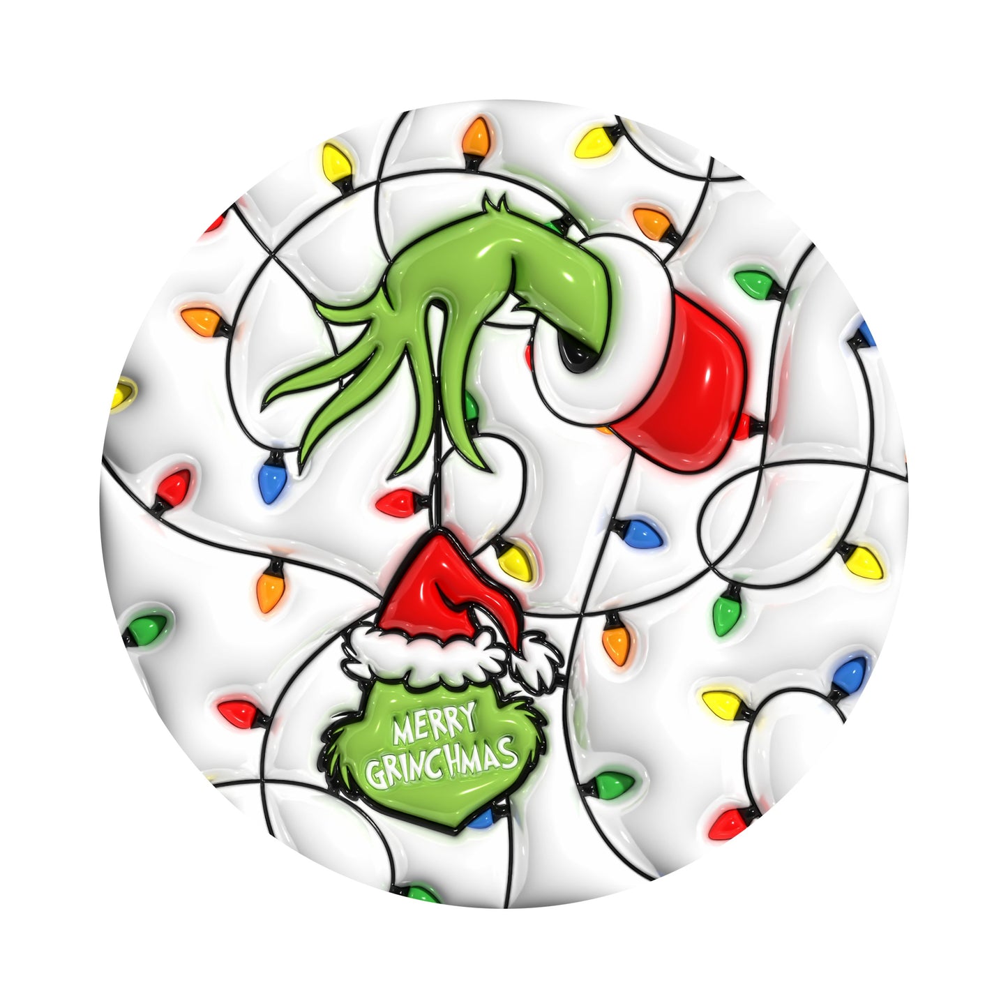 UV DTF Sticker print. Grin Light circle decal, tumbler decal. UV wrap for glass can tumbler. #7081