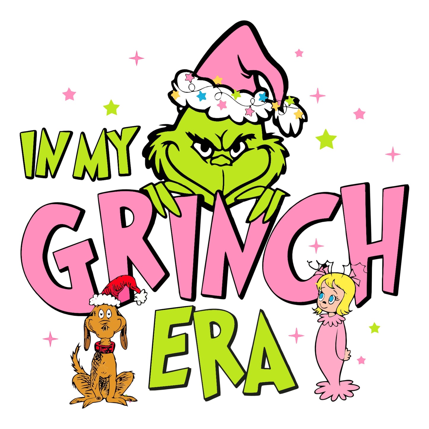 UV DTF Sticker print. In My Grinc Era decal, tumbler decal. UV wrap for glass can tumbler. #7117