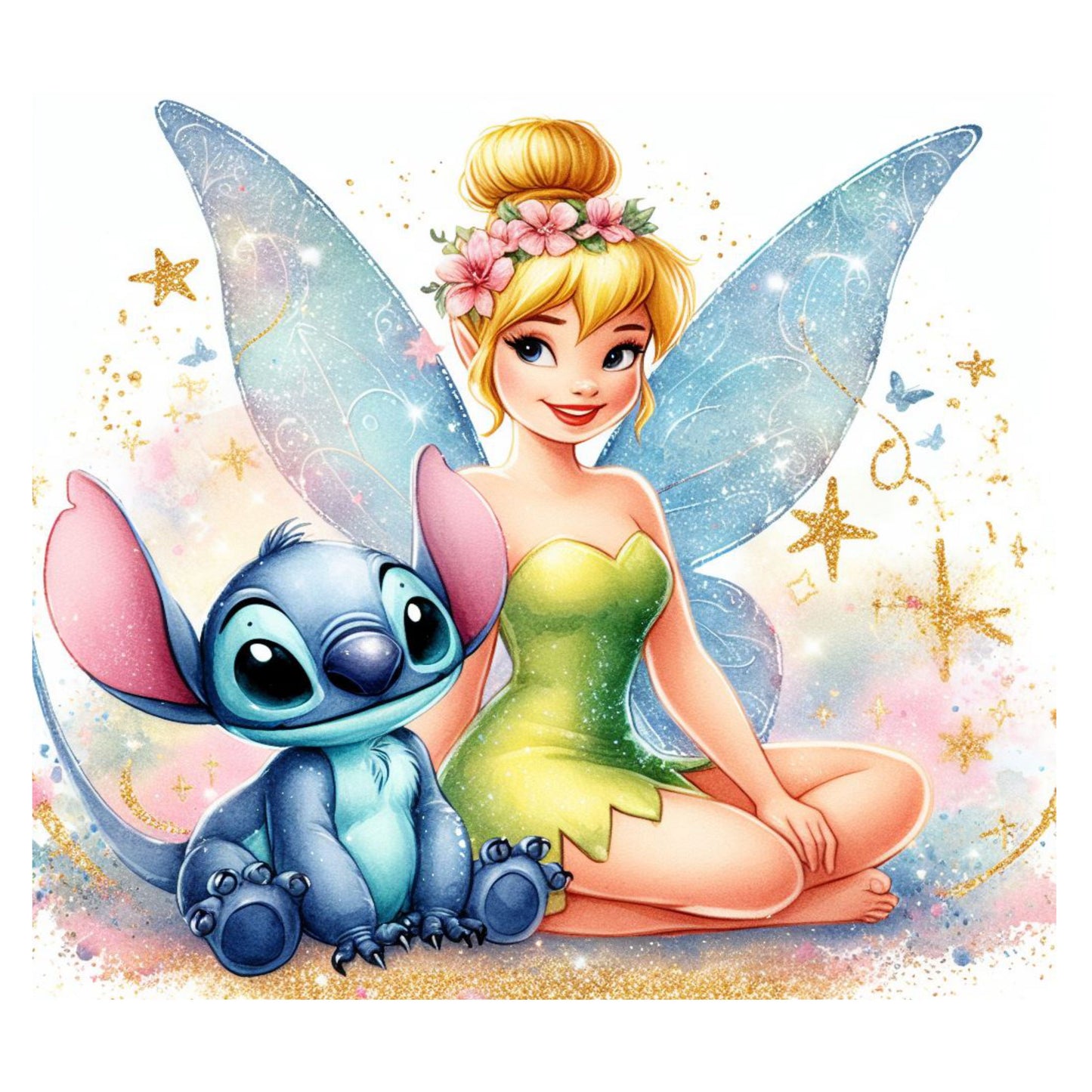 UV DTF Sticker print Purple Stit and Tink decal, tumbler decal, permanent sticker. #10087