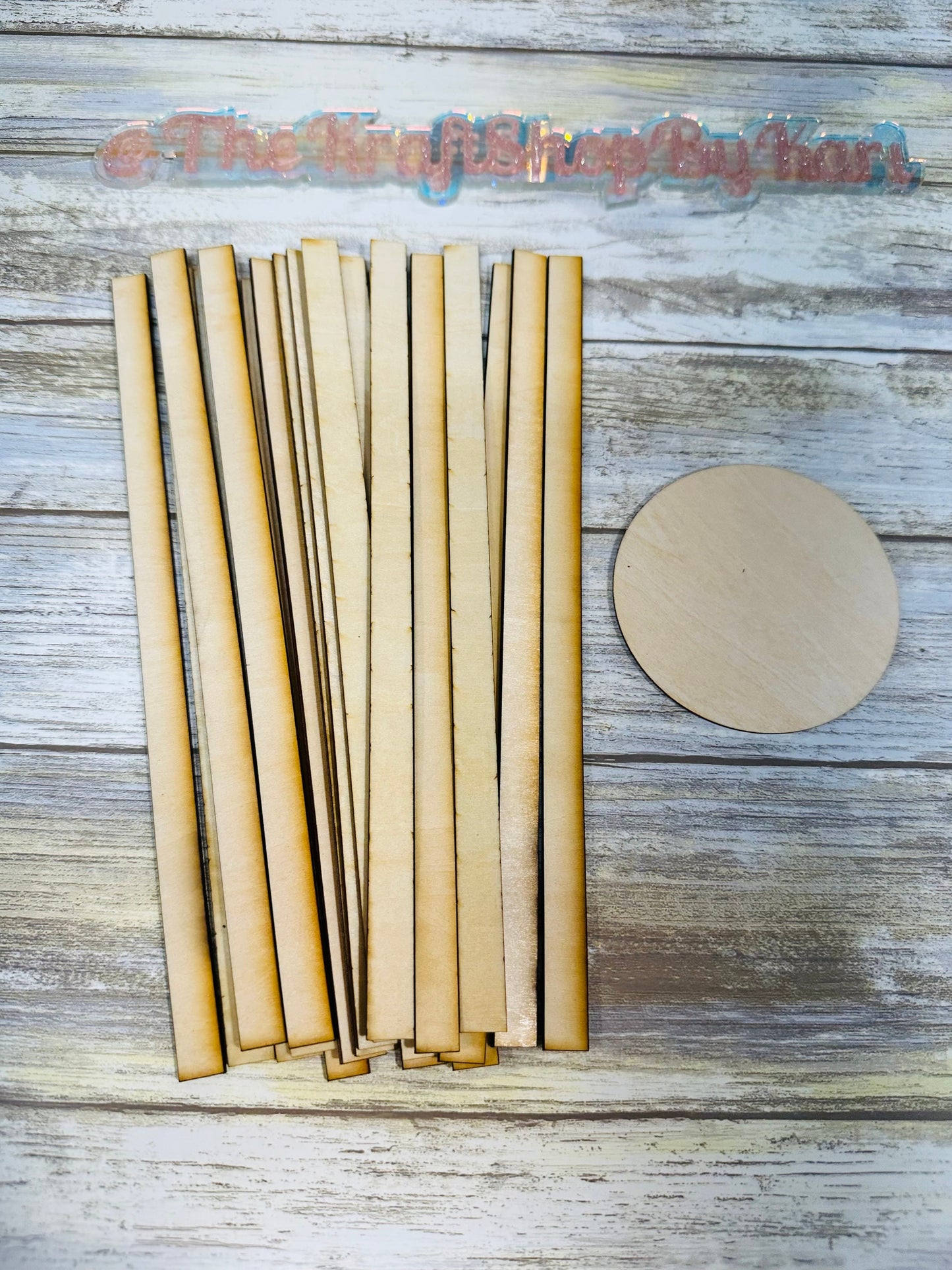 Wood kit for 20 oz or 30 oz tumblers. Craft kit for wood projects. Laser engraved and cut out.