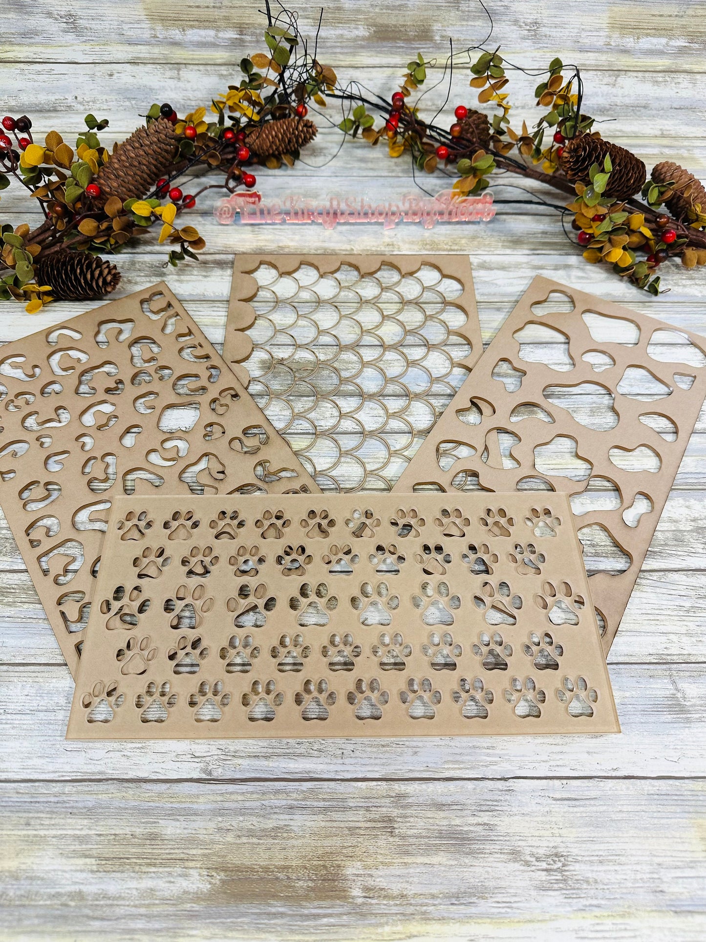 X-large & XX-lg acrylic stencil. Bleaching stencil. Cow print stencil. Dog paws print stencil. Cheetah print stencil. Mermaid scale stencil.