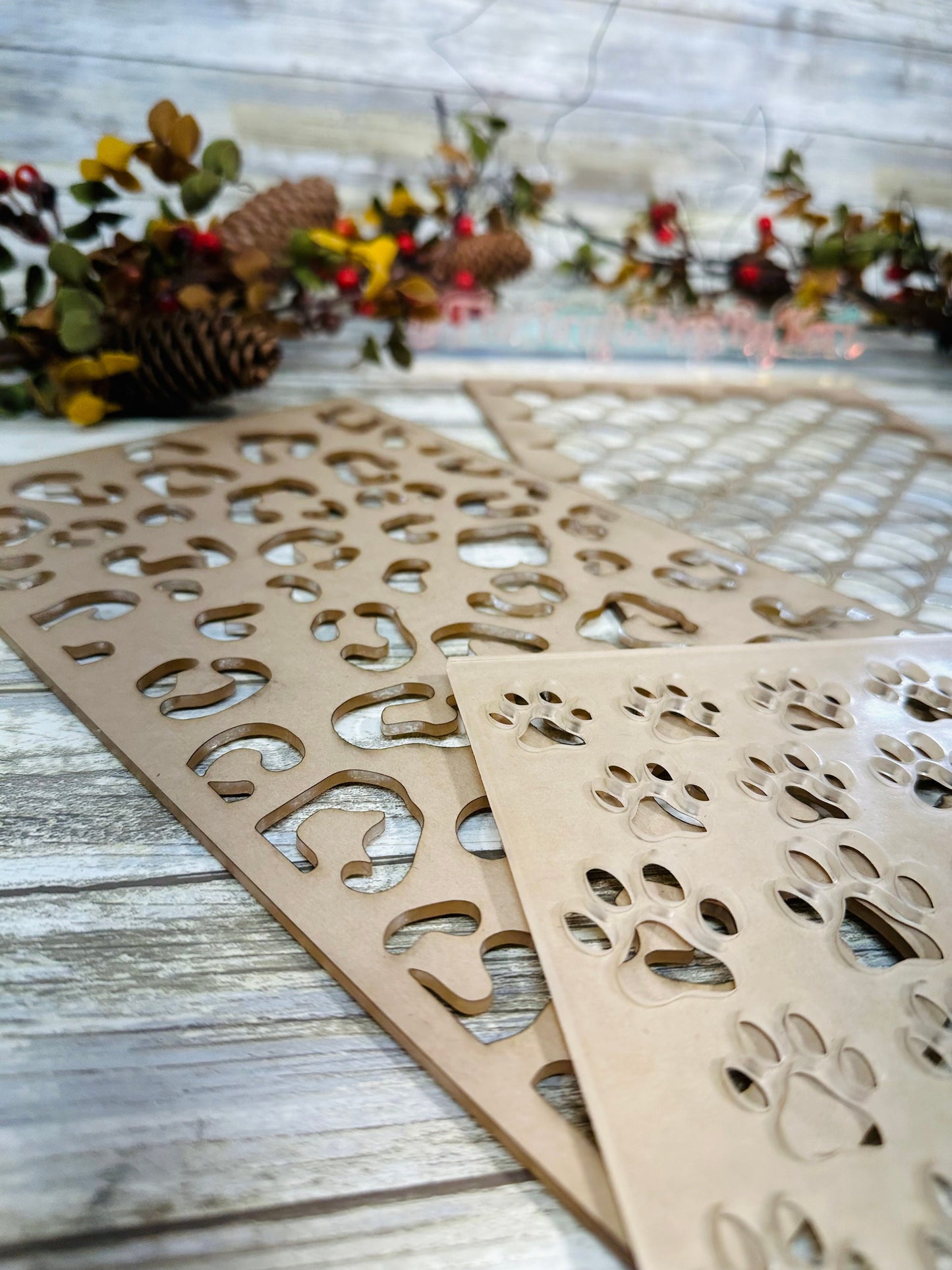 X-large & XX-lg acrylic stencil. Bleaching stencil. Cow print stencil. Dog paws print stencil. Cheetah print stencil. Mermaid scale stencil.