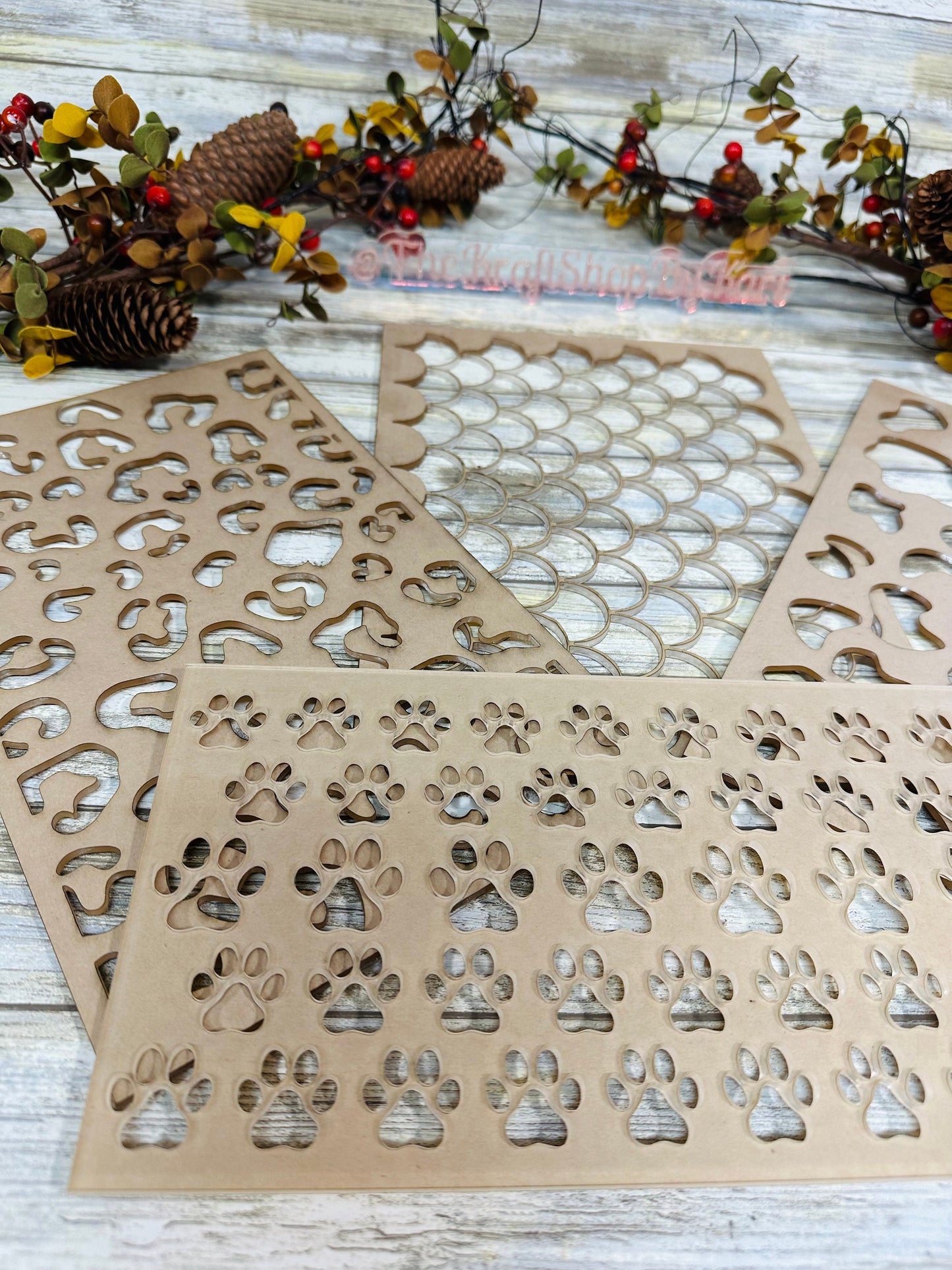 X-large & XX-lg acrylic stencil. Bleaching stencil. Cow print stencil. Dog paws print stencil. Cheetah print stencil. Mermaid scale stencil.