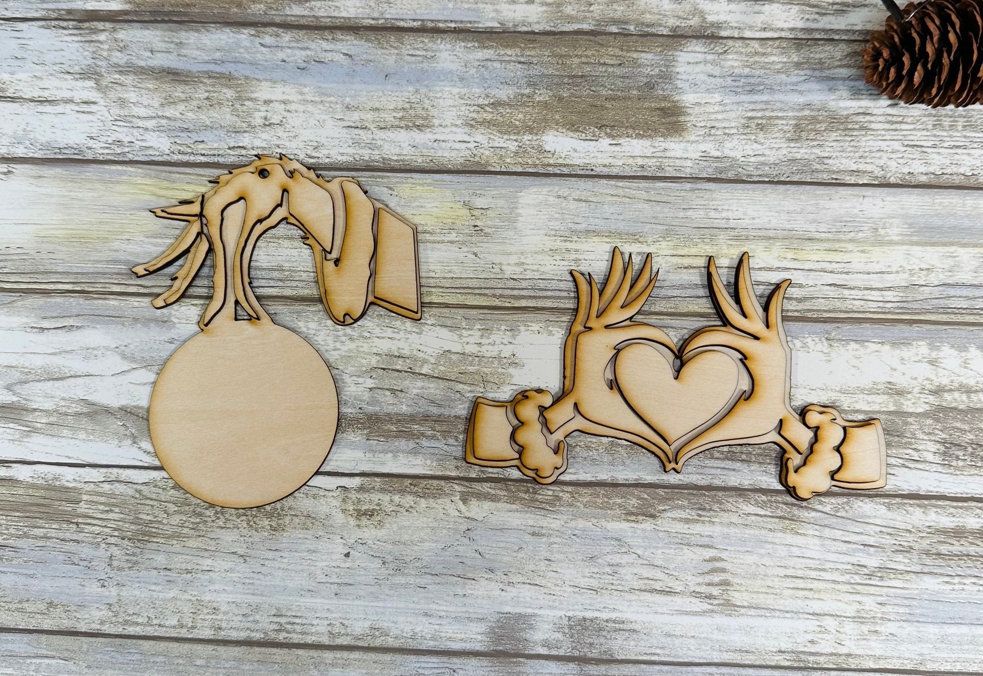 KITS ONLY. Green hand ornament crafter kit. Green hands with heart. Personalized ornaments. Heart hands.