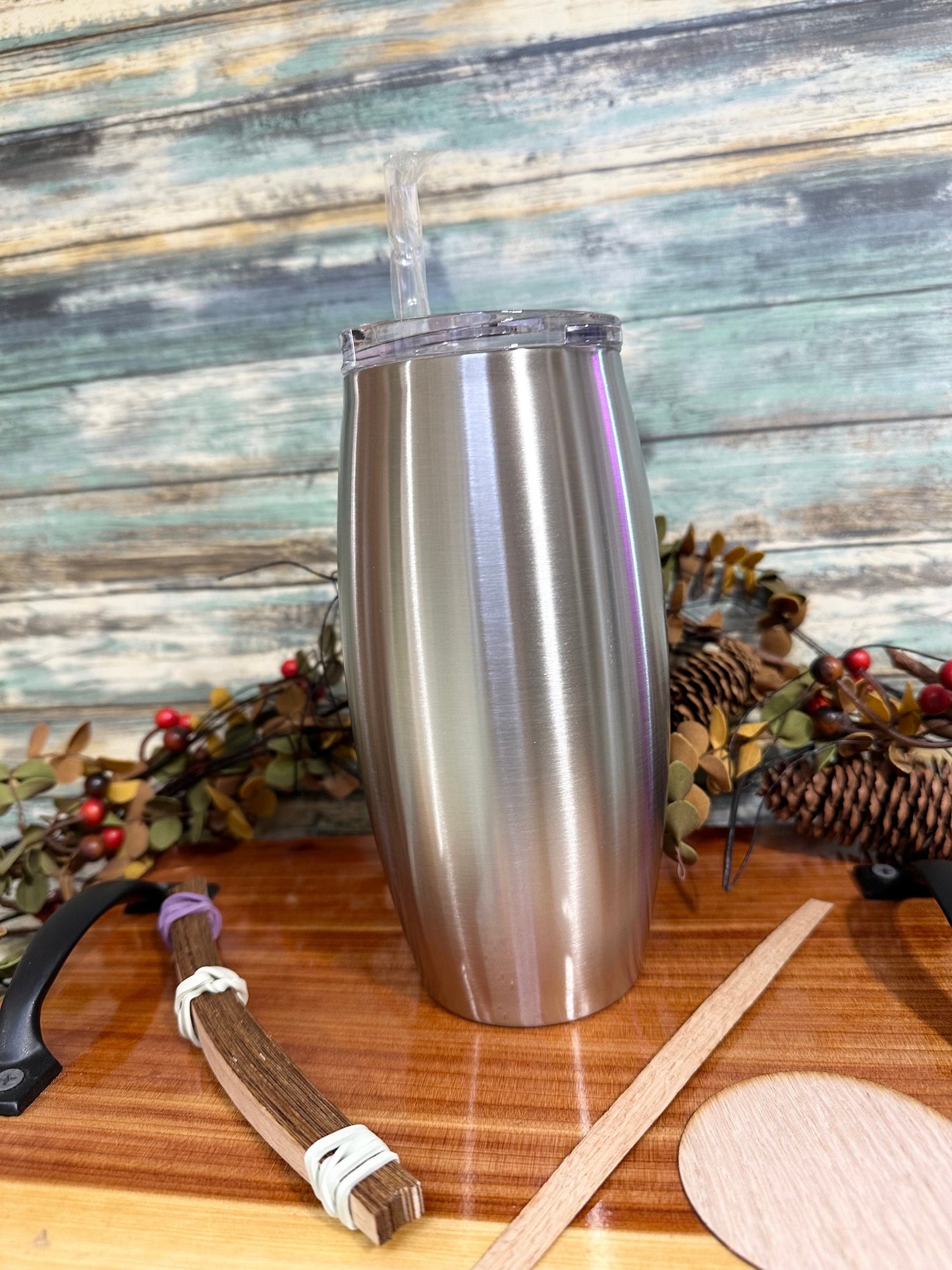 Wood kit AND a 25 oz barrel tumbler kit OR just the kit. Craft kit for wood projects. Laser cut out. DIY project. Craft tool. Craft supply.