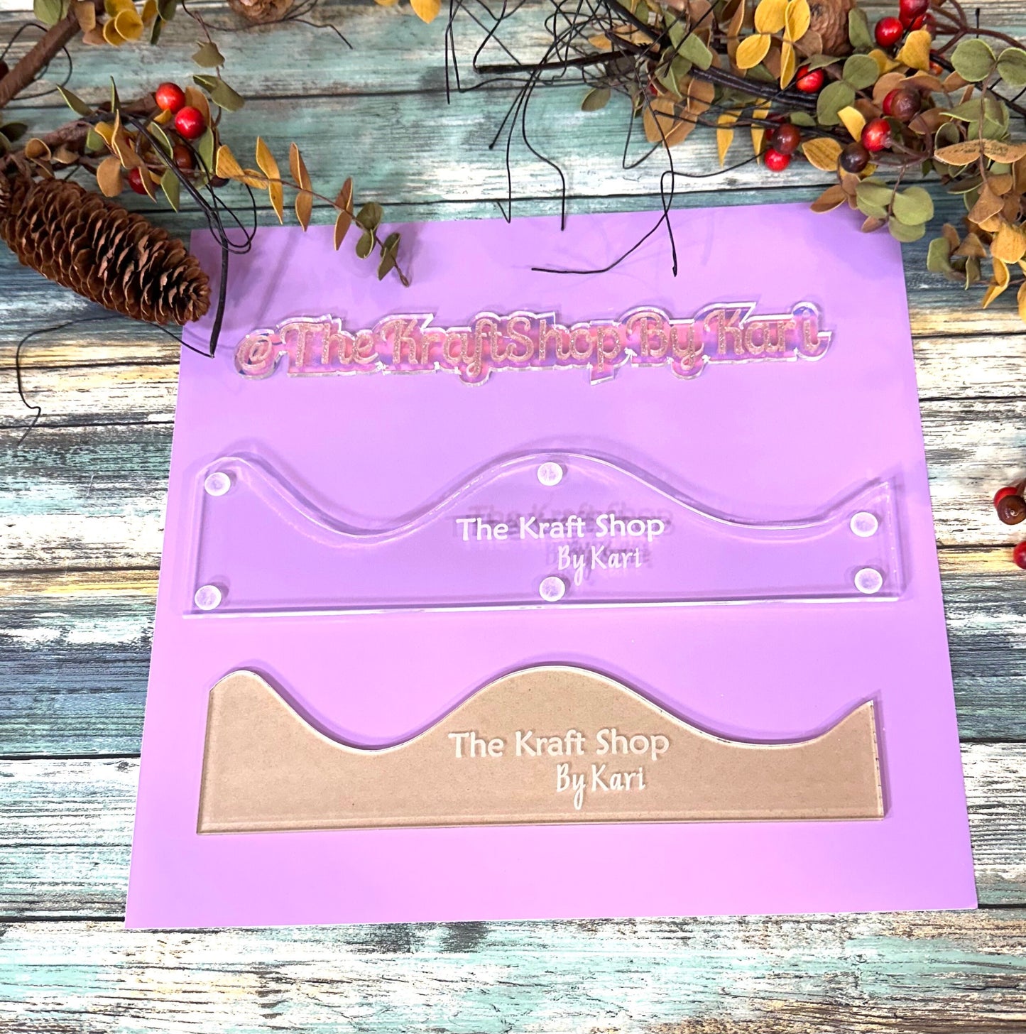 Acrylic Wave templates used for vinyl, quilting or woodworking. Crafter supply and tool. Tumbler templates. DIY supply. Router template