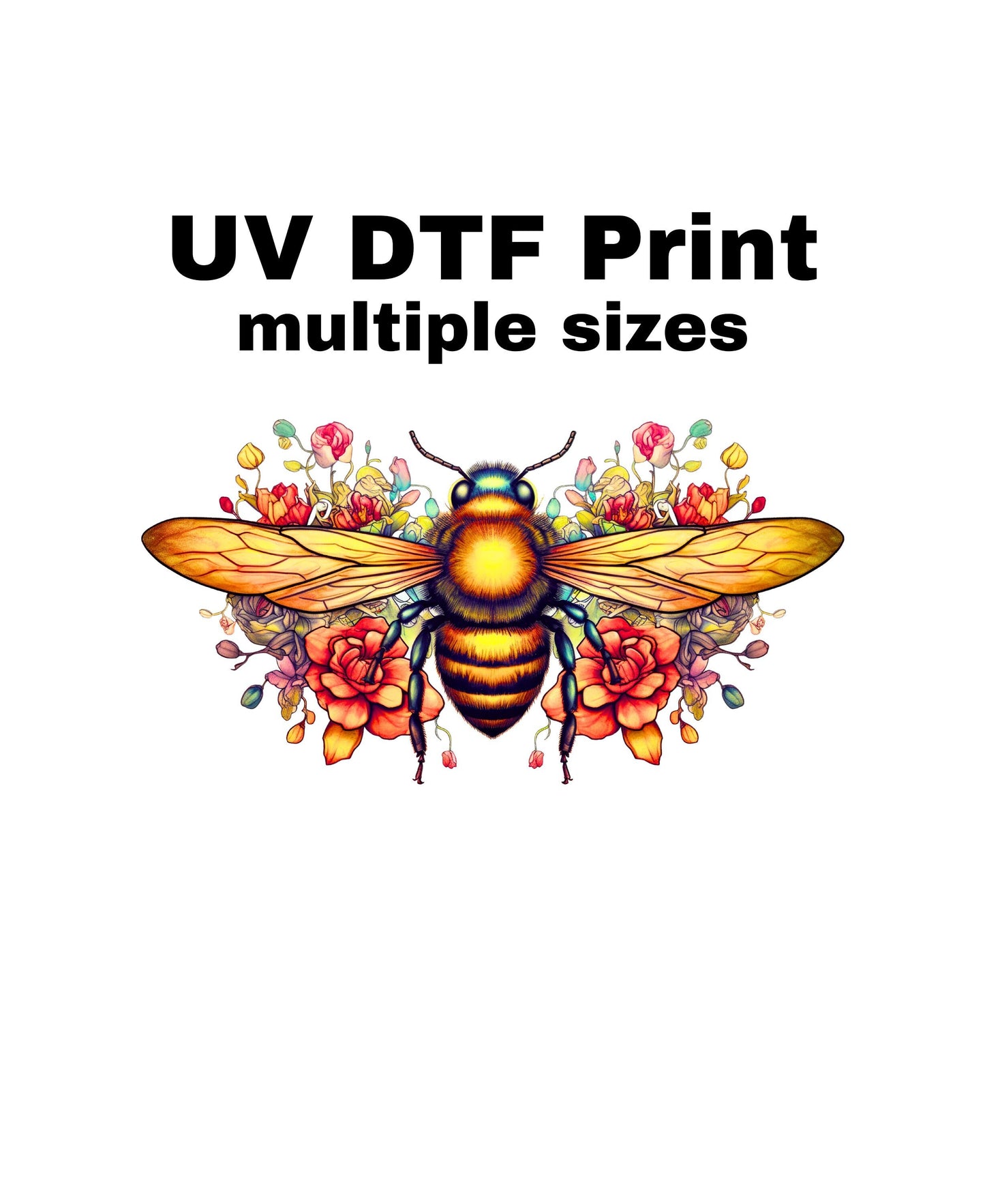 UV DTF Sticker print. Bee wrap decal, tumbler decal, permanent sticker. UV wrap for glass can tumbler. #5001