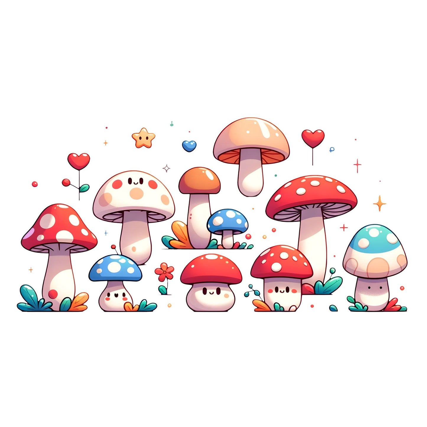 UV DTF Sticker print. Mushroom wrap decal, tumbler decal, permanent sticker. UV wrap for glass can tumbler. #5043