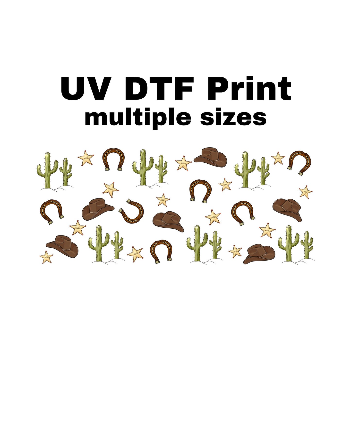 UV DTF Sticker print. Western element sheet #1 wrap decal, tumbler decal, permanent sticker. UV wrap for glass can tumbler. #5003