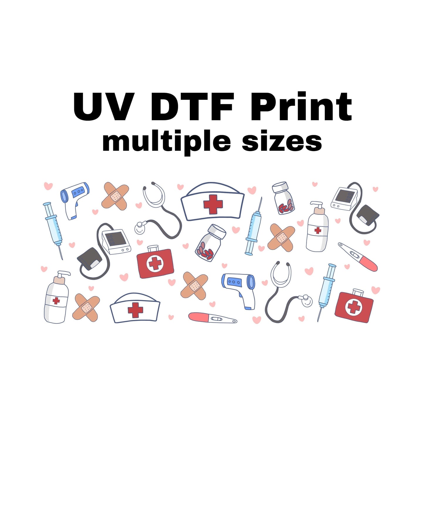 UV DTF Sticker print. Nurse element wrap decal, tumbler decal, permanent sticker. UV wrap for glass can tumbler. #5004