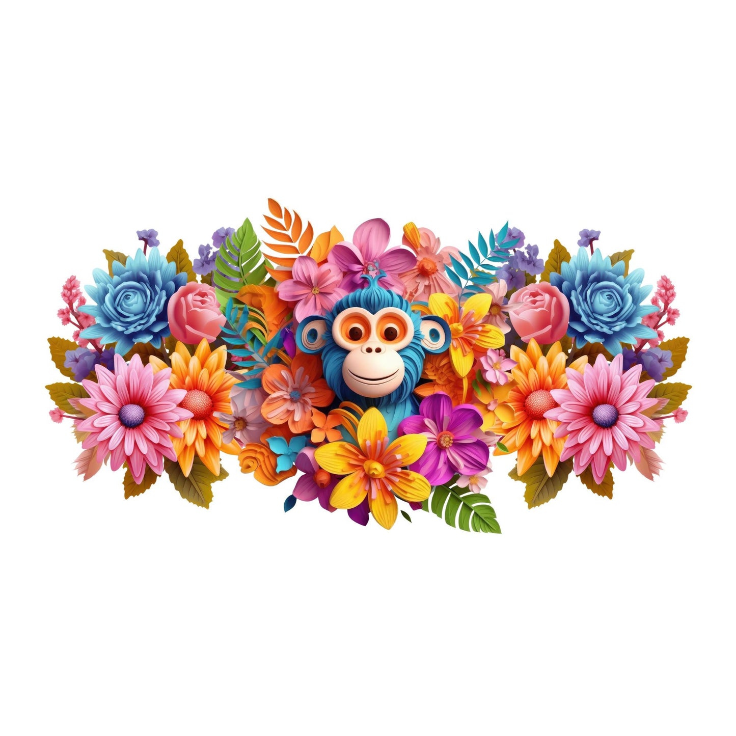 UV DTF Sticker print. 3D Monkey wrap decal, tumbler decal, permanent sticker. UV wrap for glass can tumbler. #5012