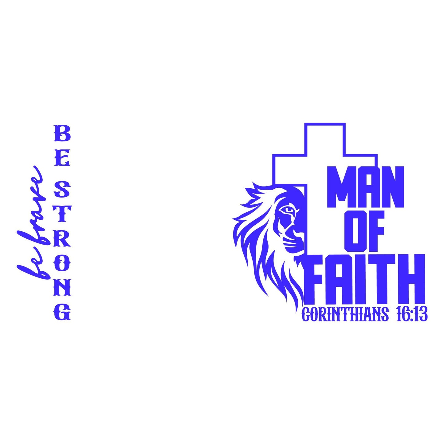 UV DTF Sticker print. Man of Faith wrap decal, tumbler decal, permanent sticker. UV wrap for glass can tumbler. #5081