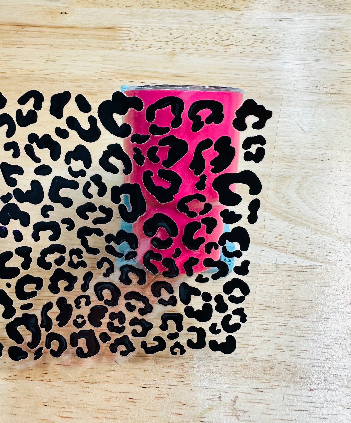 UV DTF Sticker print. Leopard spots. Cheetah spots decals, tumbler decal, permanent sticker. Uv wrap for glass can tumbler. #10023