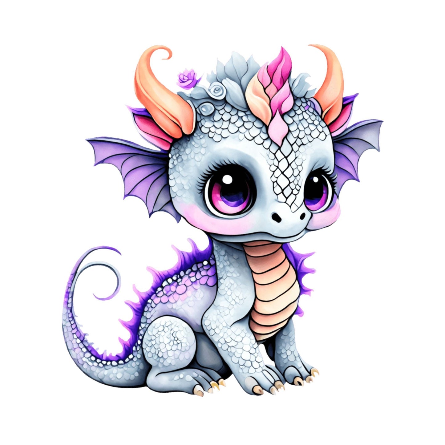 UV DTF Sticker print. Baby dragon decal, tumbler decal, permanent sticker. UV wrap for glass can tumbler. #1019