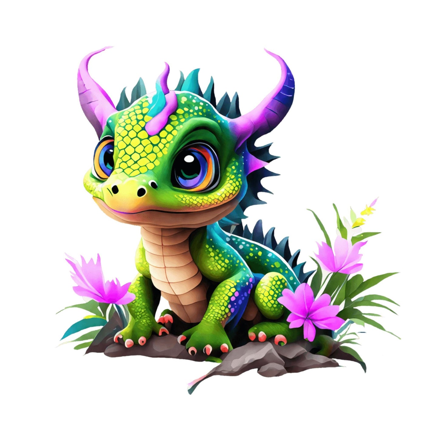 UV DTF Sticker print. Baby dragon decal, tumbler decal, permanent sticker. UV wrap for glass can tumbler. #1019