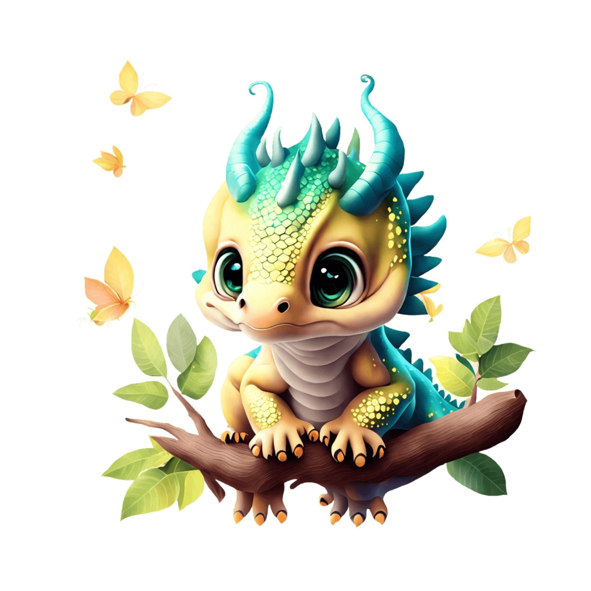 UV DTF Sticker print. Baby dragon decal, tumbler decal, permanent sticker. UV wrap for glass can tumbler. #1019