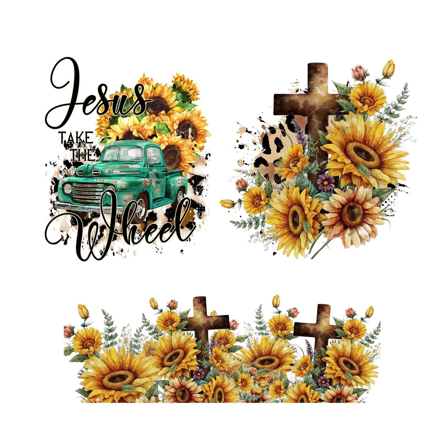 UV DTF 40 oz ready to apply Jesus take the wheel decal , quencher tumbler decal, permanent sticker. UV wrap for quenchers . #3005