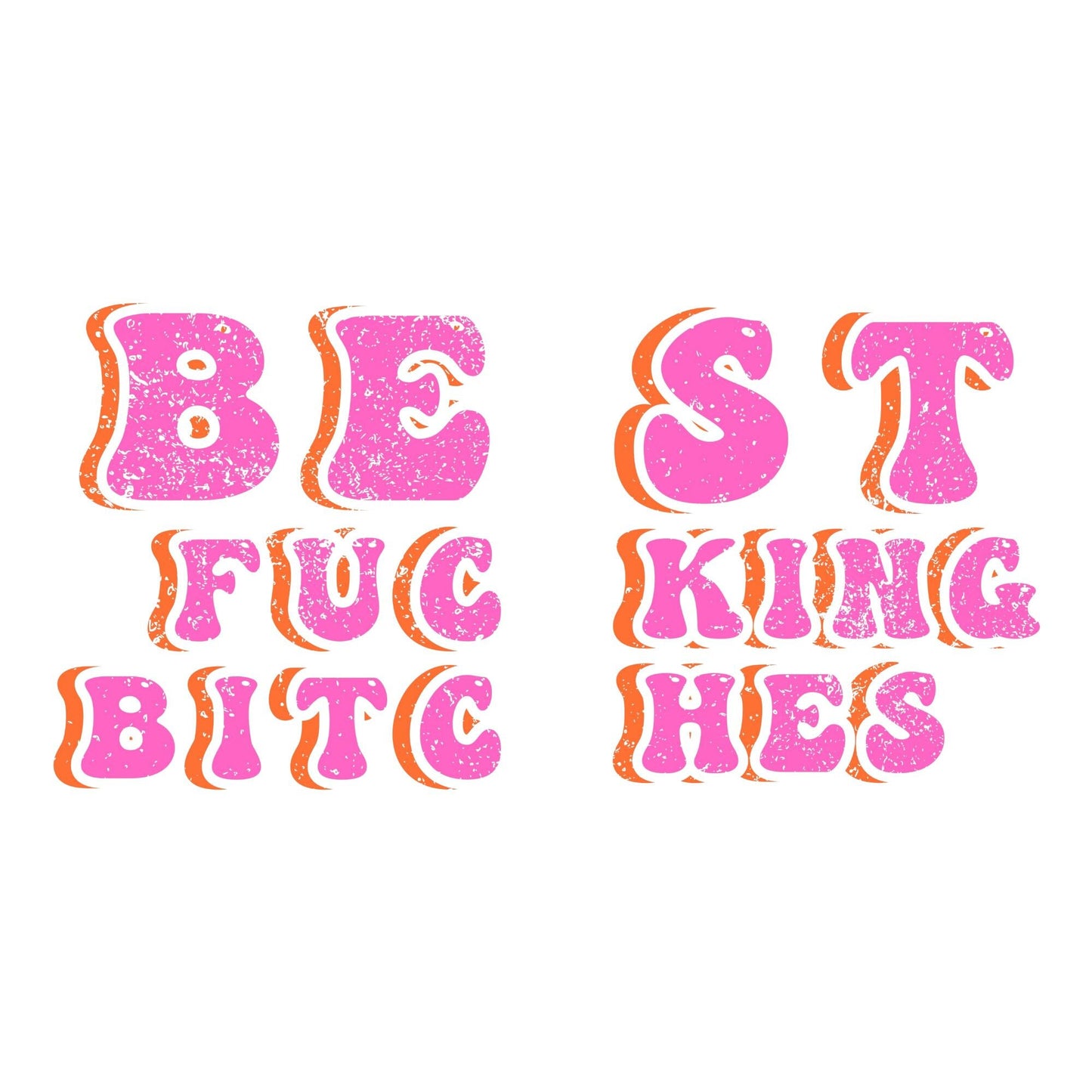 UV DTF Sticker print. Best fucking bitches decal set, tumbler decal, permanent sticker. Uv wrap for glass can tumbler. #4106