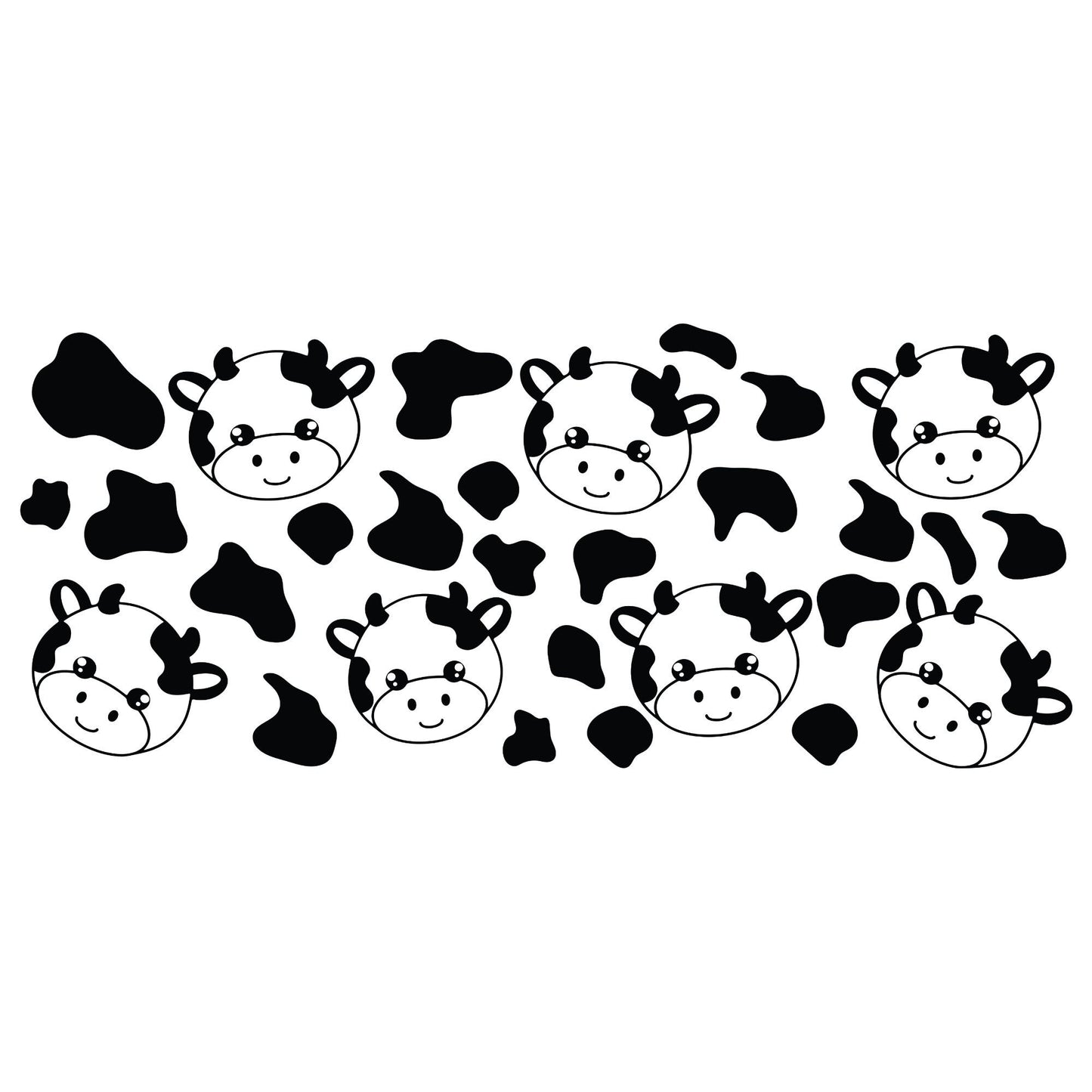 UV DTF Sticker print. Cow glass can with cow spot wrap decal, tumbler decal. UV wrap for glass can tumbler. #5113