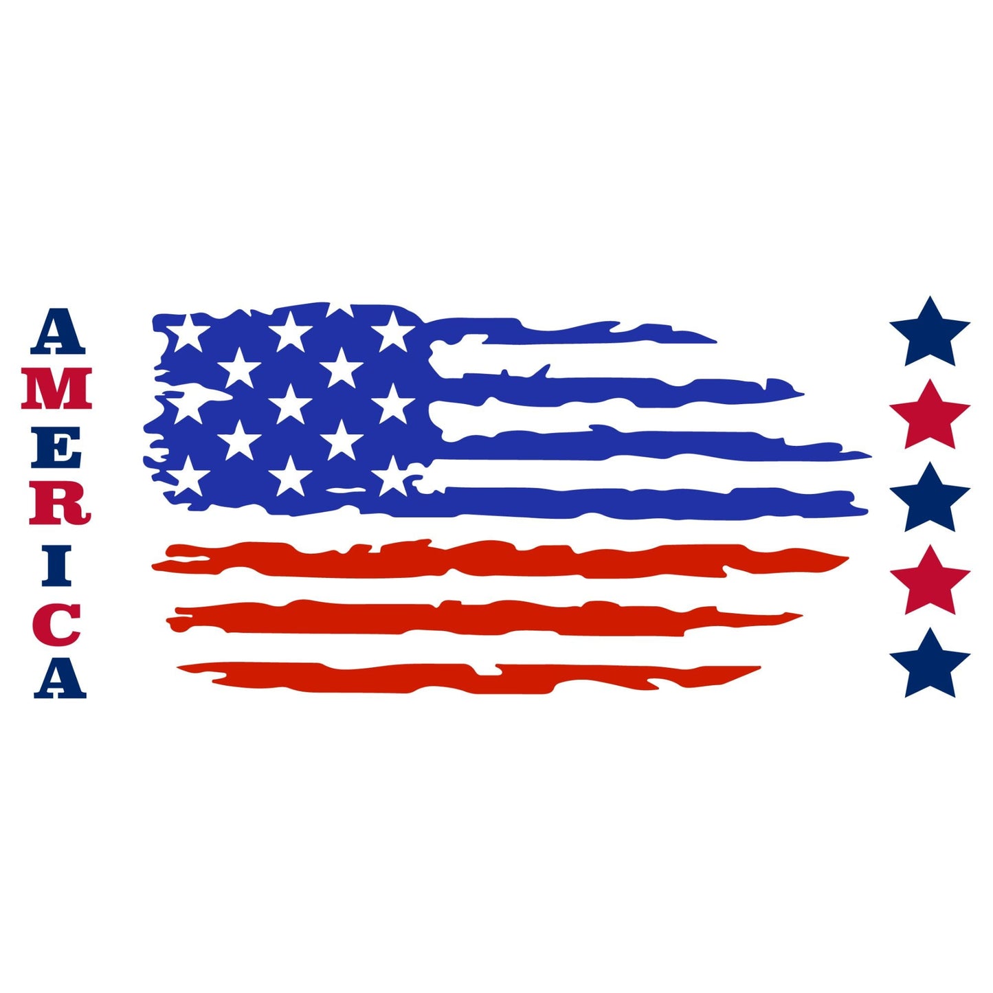 UV DTF Sticker print. America red and blue wrap decal, tumbler decal. UV wrap for glass can tumbler. #5116