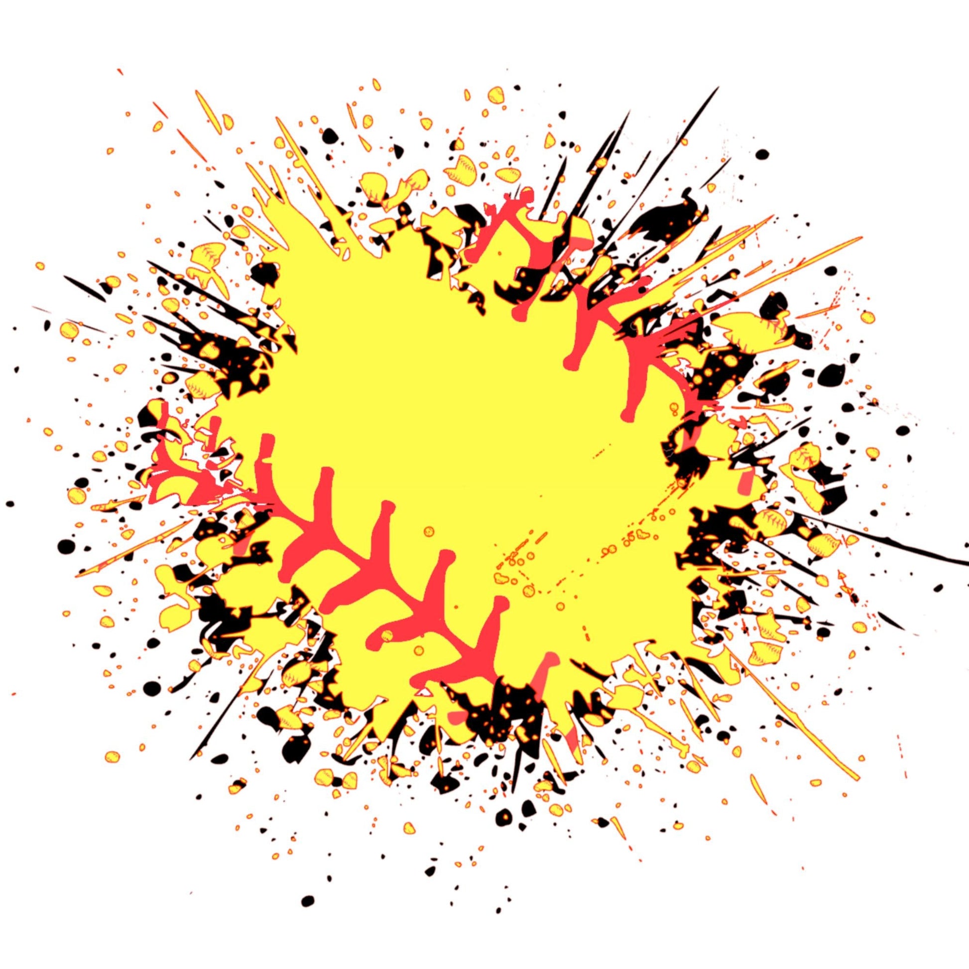 UV DTF Sticker print. Softball paint splatter decal, tumbler decal, permanent sticker. UV wrap for glass can tumbler. #9010