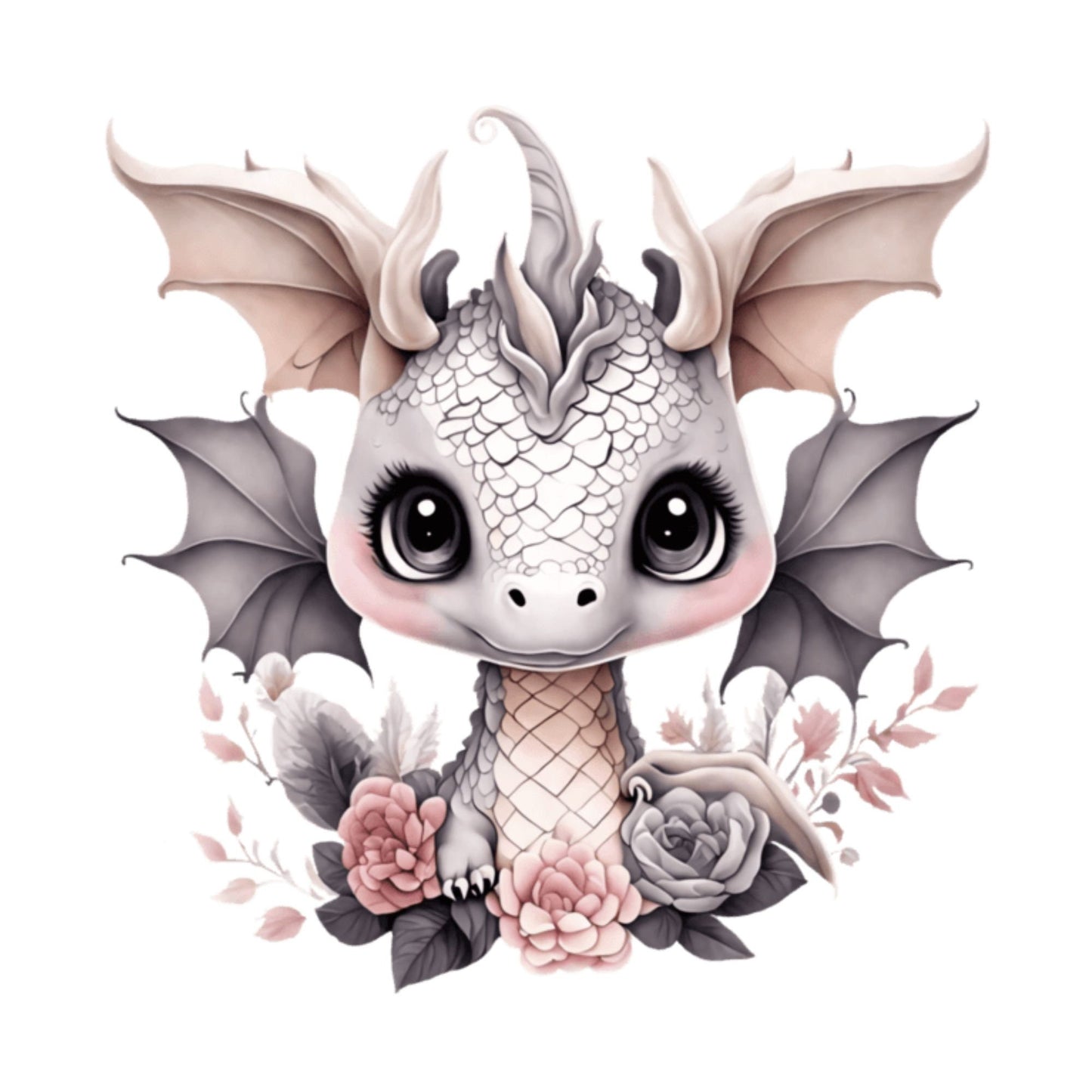 UV DTF Sticker print. Baby dragon decal, tumbler decal, permanent sticker. UV wrap for glass can tumbler. #1019