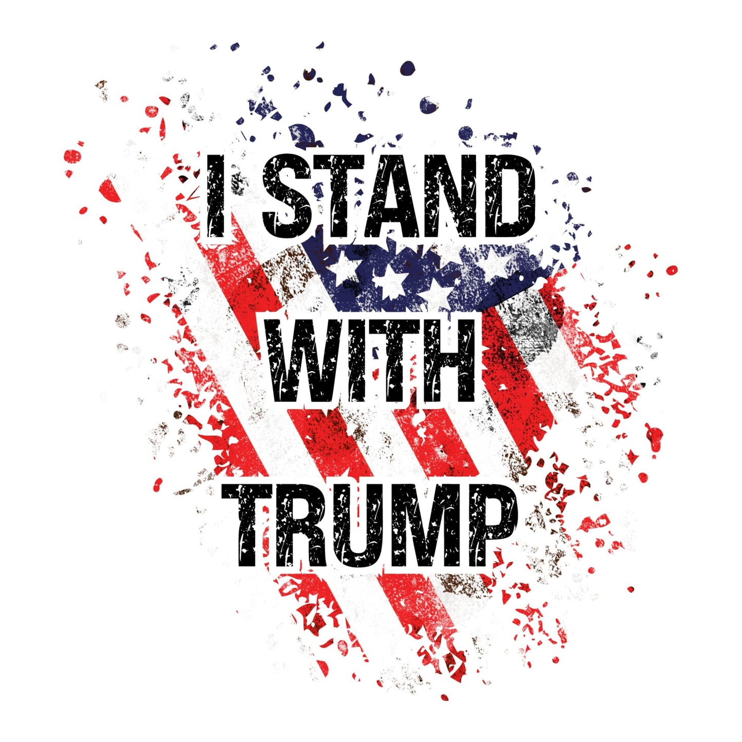 UV DTF Sticker print. I stand with Trump decal, tumbler decal, permanent sticker. Uv wrap for glass can tumbler. #4171