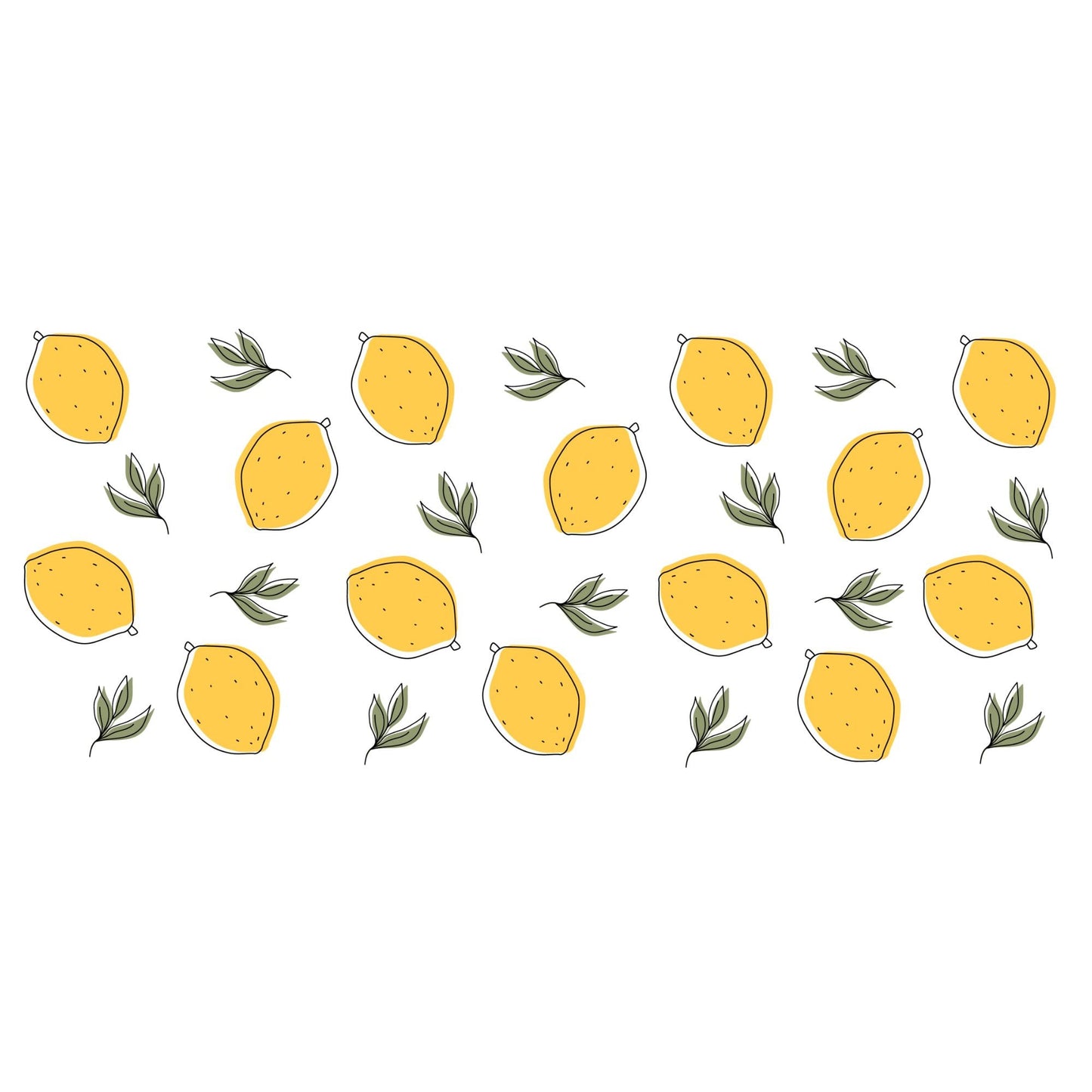 UV DTF Sticker print. Lemon wrap decal, tumbler decal. UV wrap for glass can tumbler. #5119