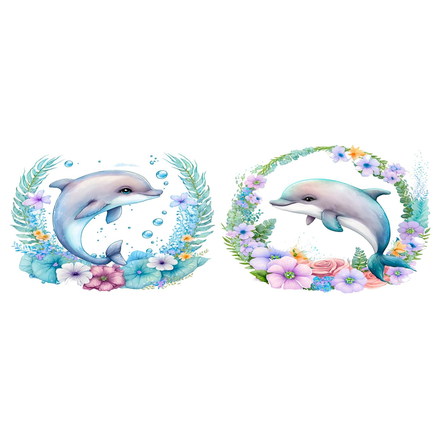 UV DTF Sticker print. Dolphin wrap decal, tumbler decal. UV wrap for glass can tumbler. #5125