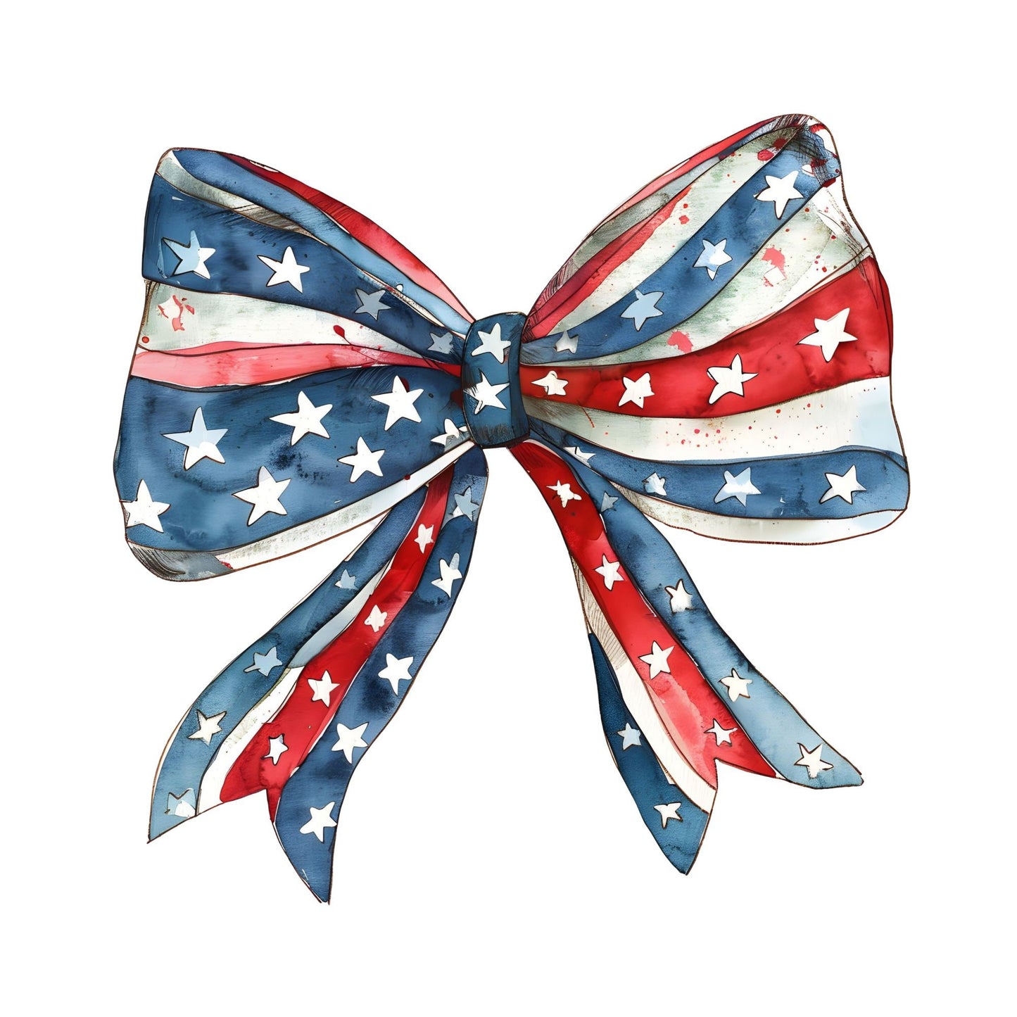 UV DTF Sticker print. 4th of July bow decal, tumbler decal, permanent sticker. UV wrap for glass can tumbler. #10024