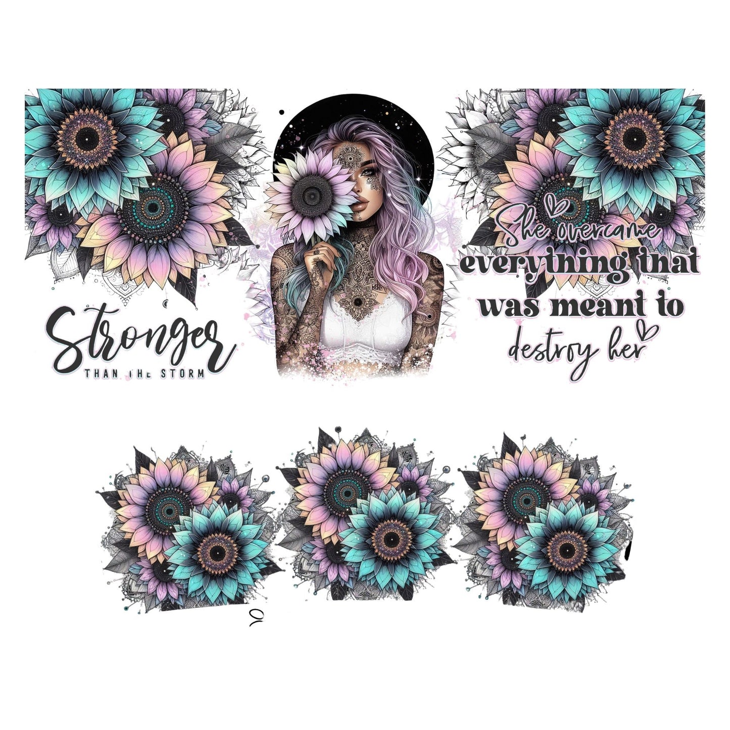 UV DTF 40 oz ready to apply Stronger than the storm decal , quencher tumbler decal, permanent sticker. UV wrap for quenchers . #3012