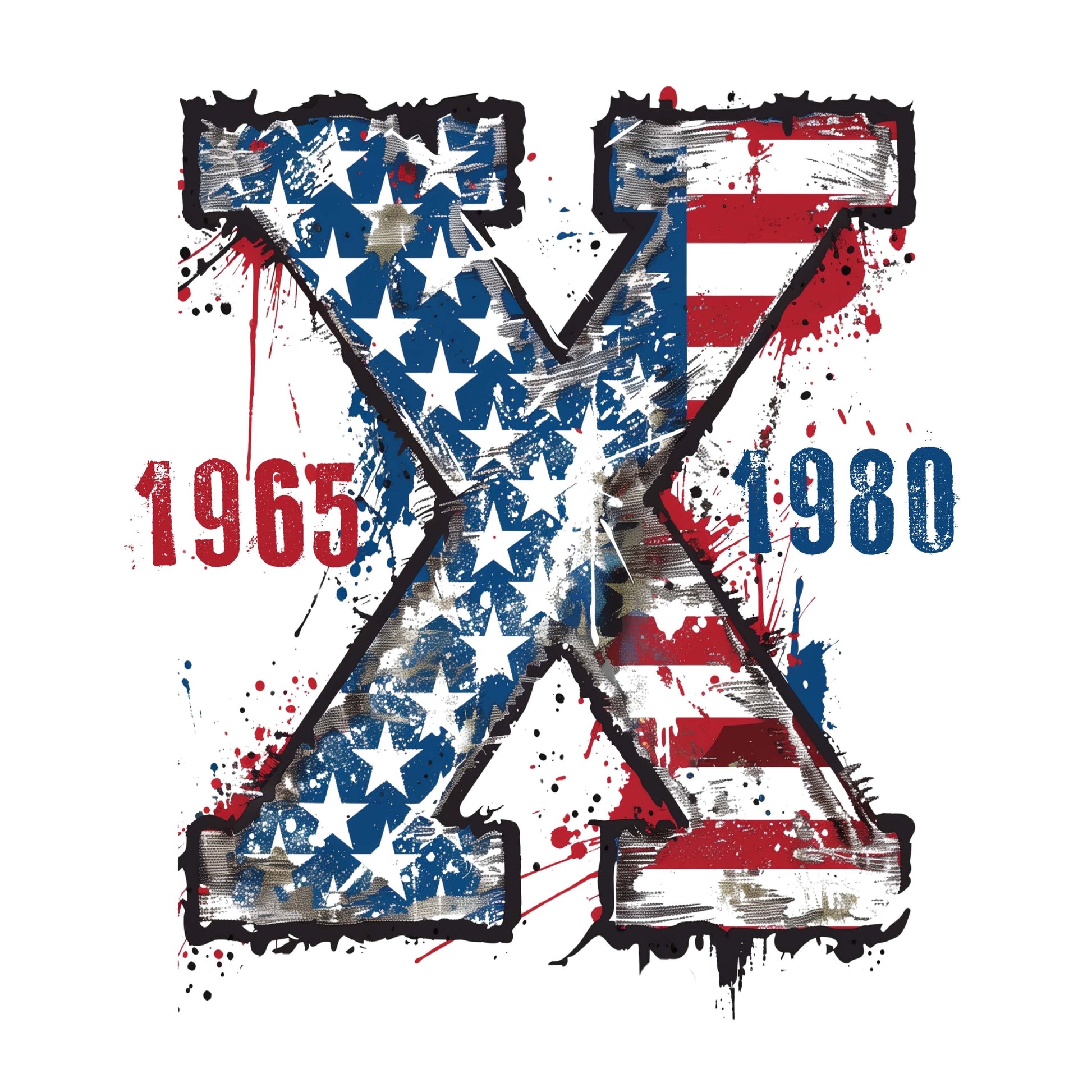 UV DTF Sticker print. Distressed Gen X flag background decal, tumbler decal, permanent sticker. Uv wrap for glass can tumbler. #4187