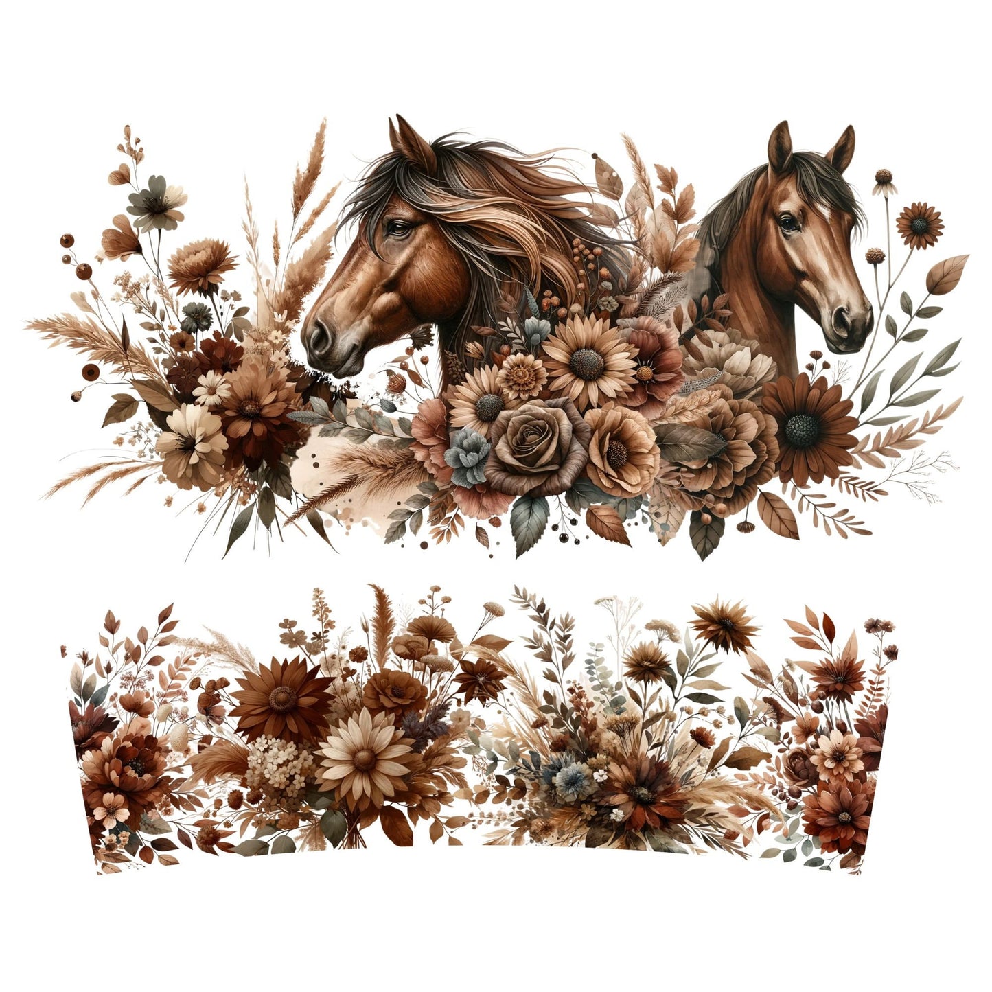 UV DTF 40 oz ready to apply Brown Horse Country decal , quencher tumbler decal, permanent sticker. UV wrap quenchers . #3015