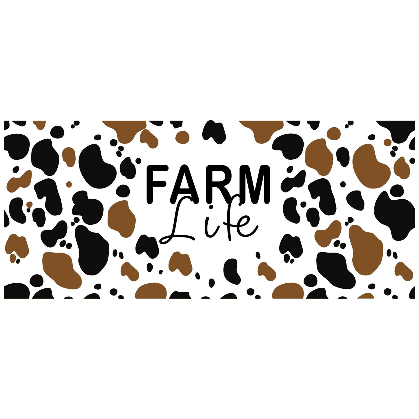 UV DTF Sticker print. Farm life cow spot wrap decal, tumbler decal. UV wrap for glass can tumbler. #5112