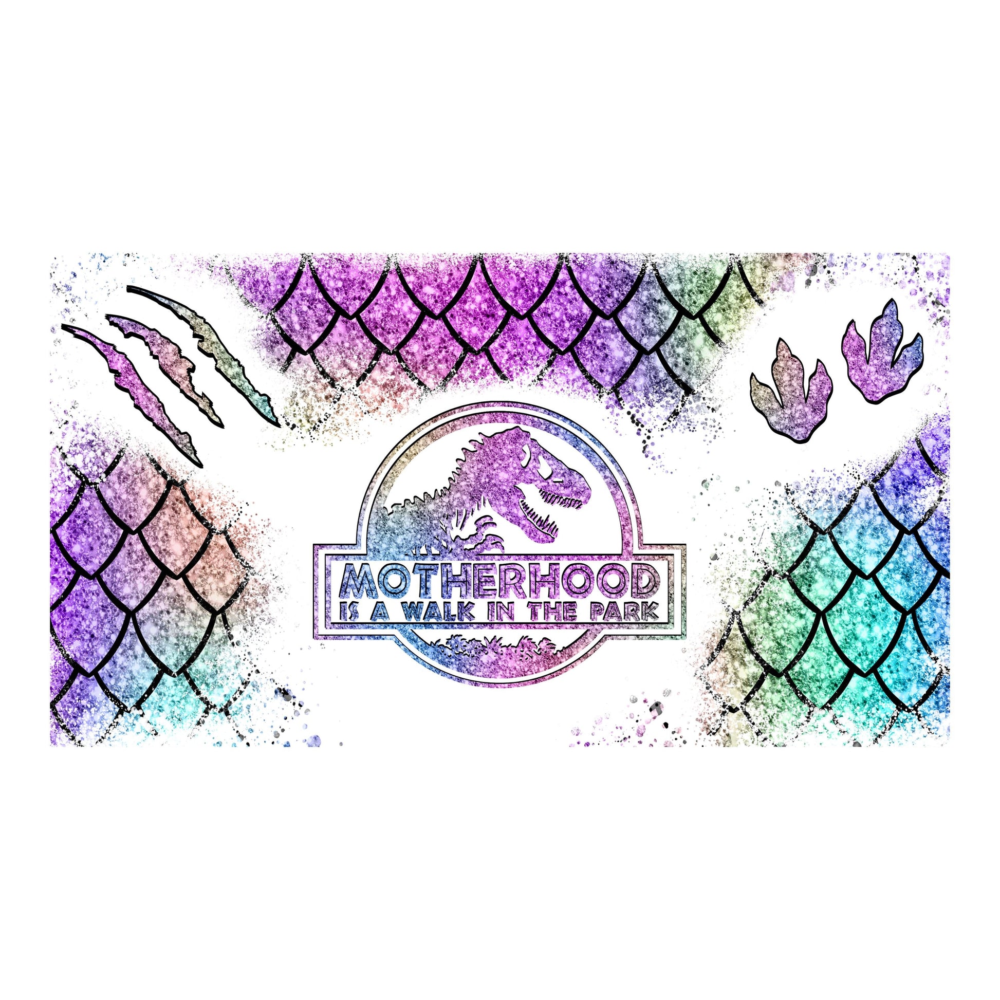 UV DTF Sticker print. Motherhood Dino wrap decal, tumbler decal. UV wrap for glass can tumbler. #5148