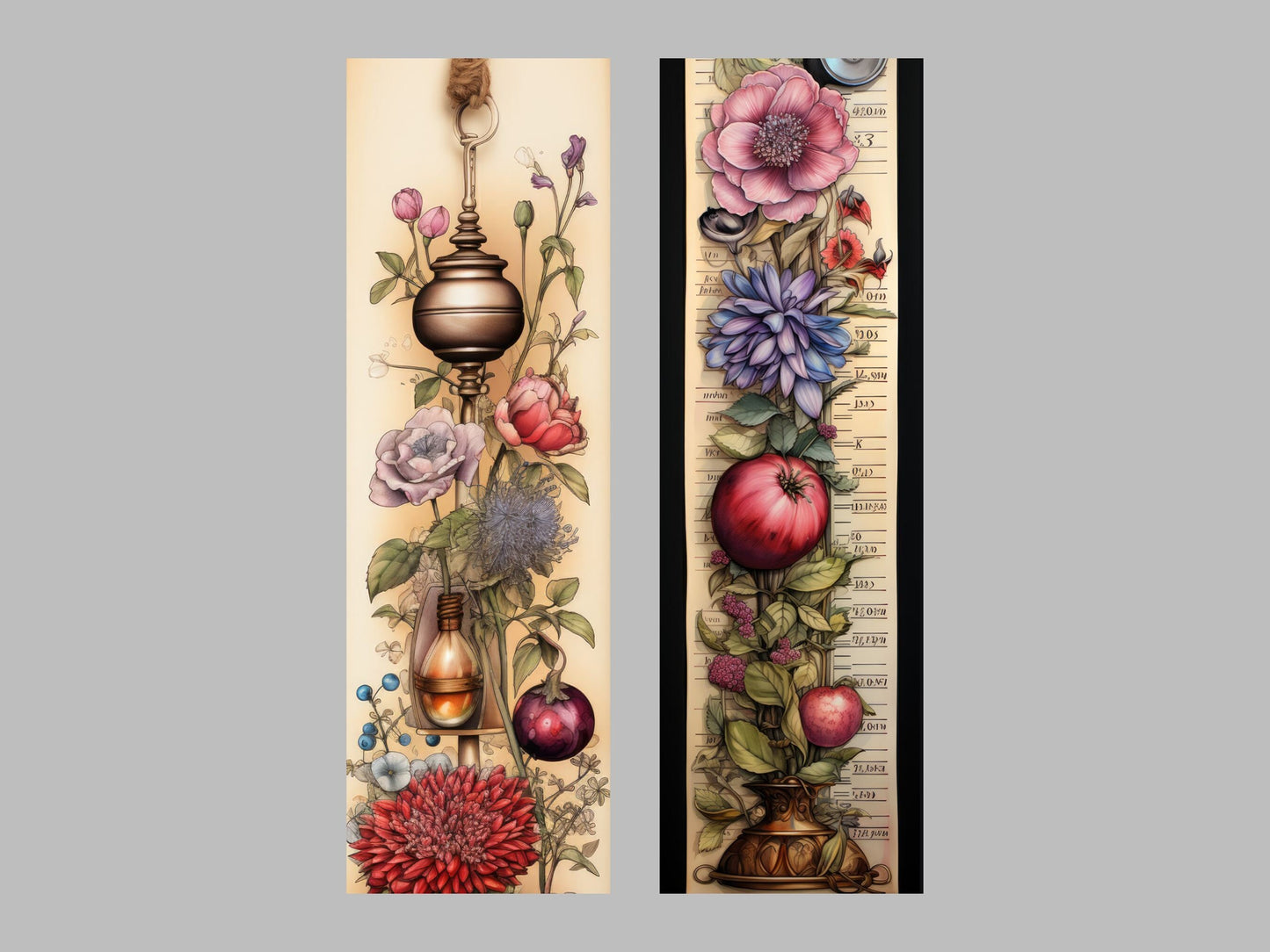 UV DTF Pen Wrap Ready To Apply Sticker Print. Old Pretty flowers with White backing. UV Pen wrap. #8012