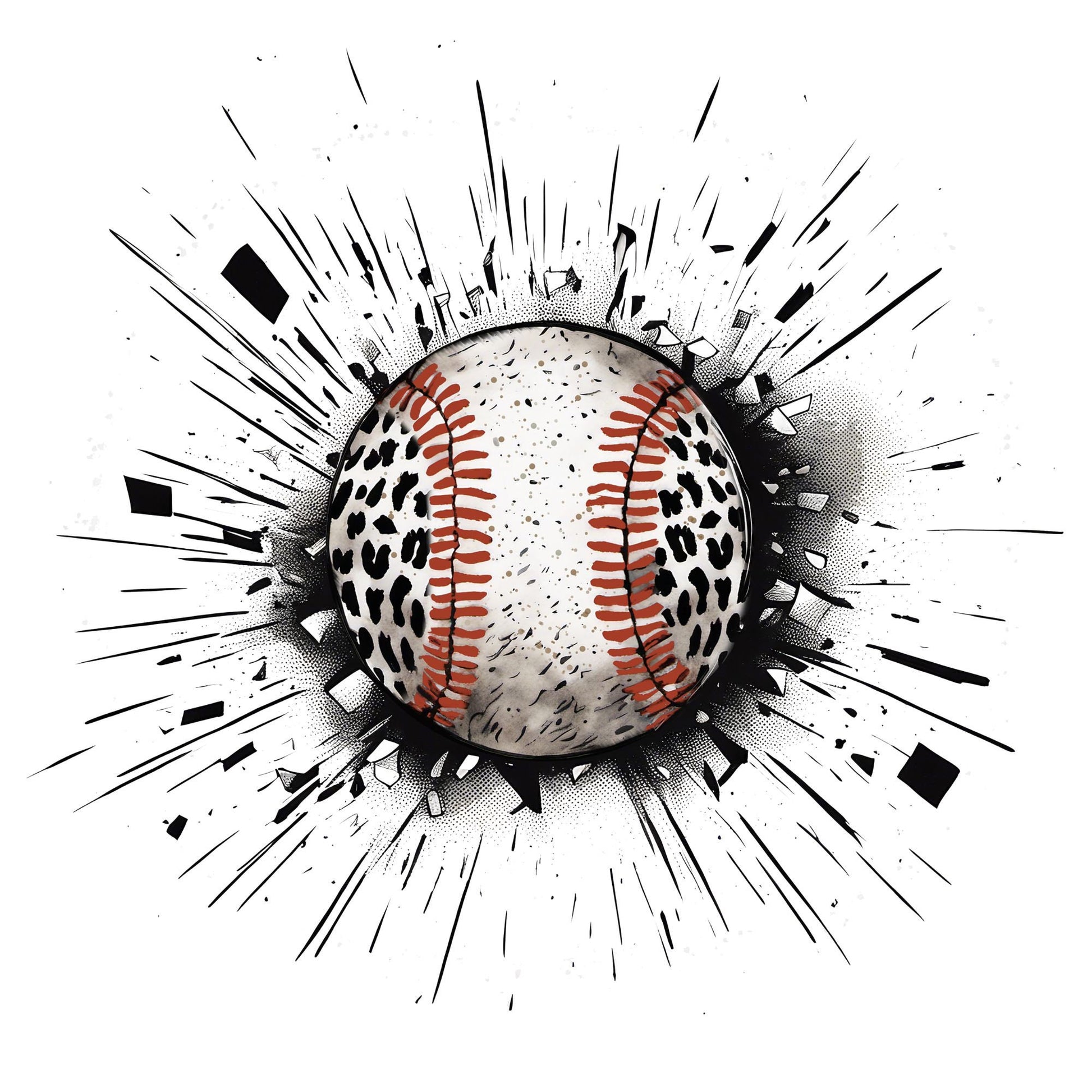 UV DTF Sticker print. Baseball leopard paint splatter decal, tumbler decal, permanent sticker. UV wrap for glass can tumbler. #9011