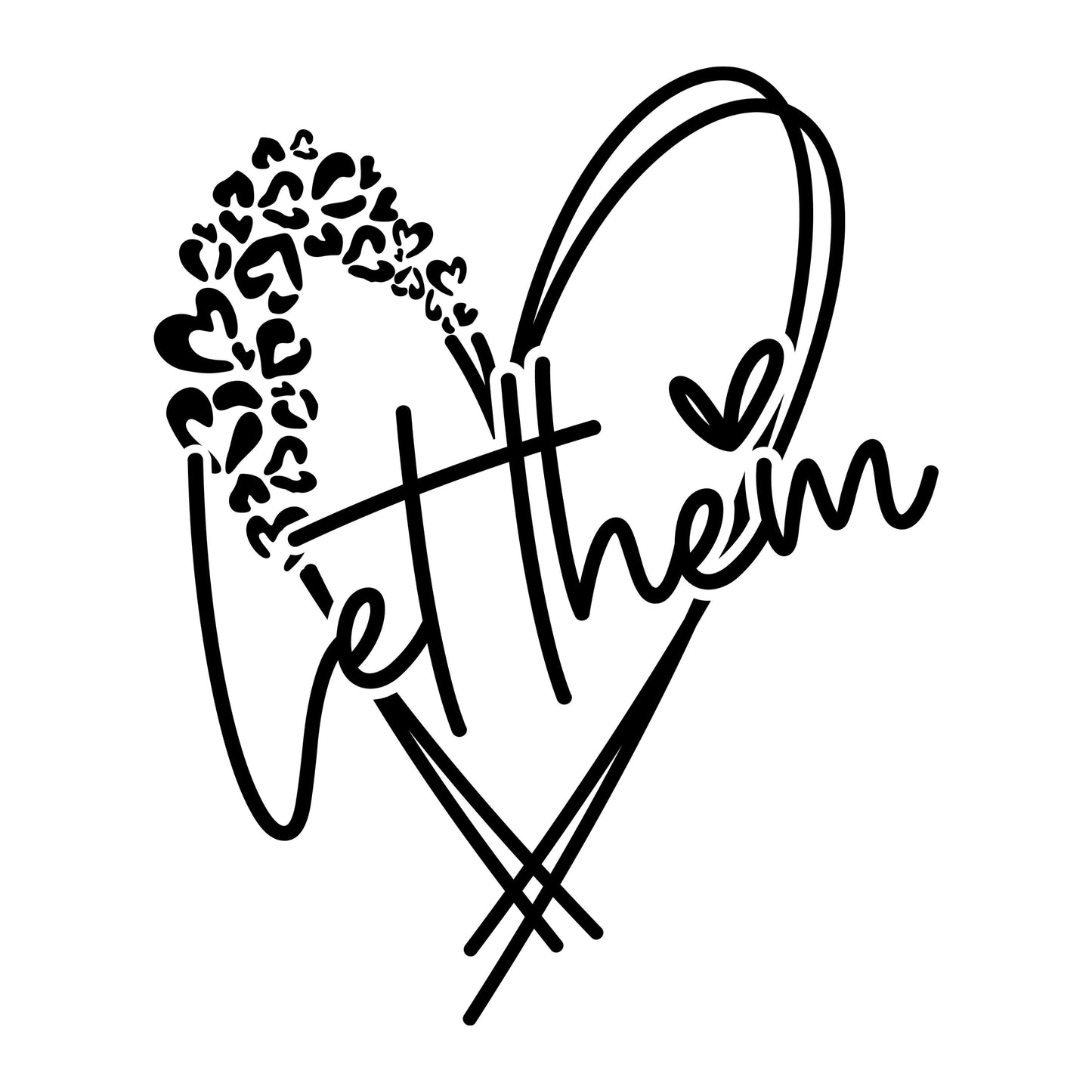 UV DTF Sticker print. Let them leopard heart decal, tumbler decal, permanent sticker. Uv wrap for glass can tumbler. #4198