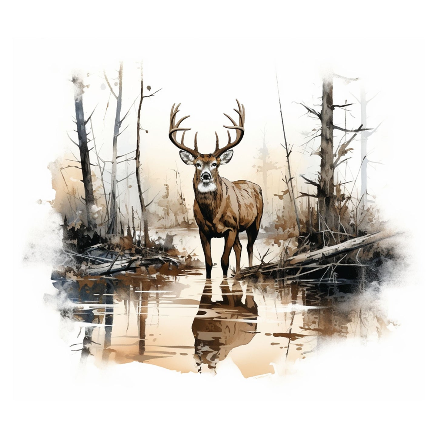 UV DTF Sticker print. Hunting deer decal, tumbler decal, permanent sticker. UV wrap for glass can tumbler. #1020