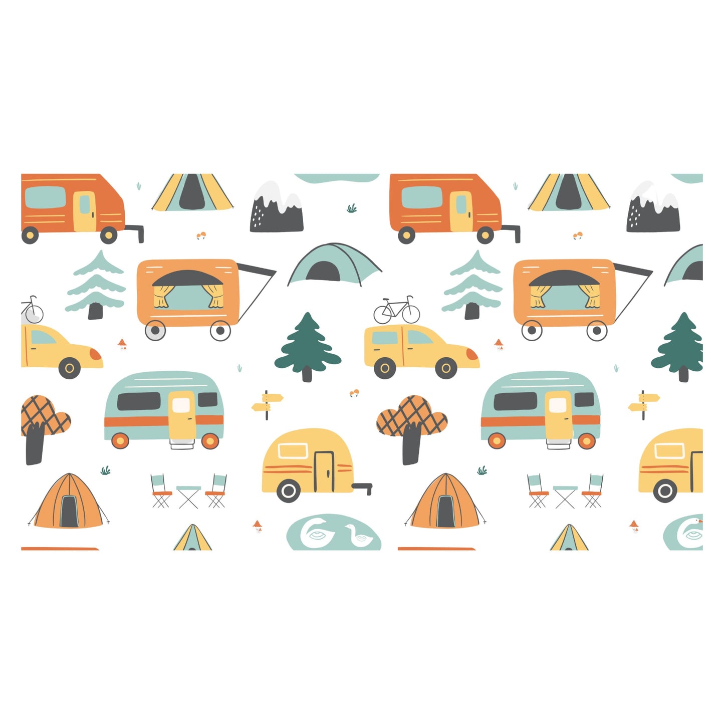 UV DTF Sticker print. Camping element sheet decals , tumbler decal, permanent sticker. Uv wrap for glass can tumbler. #10045