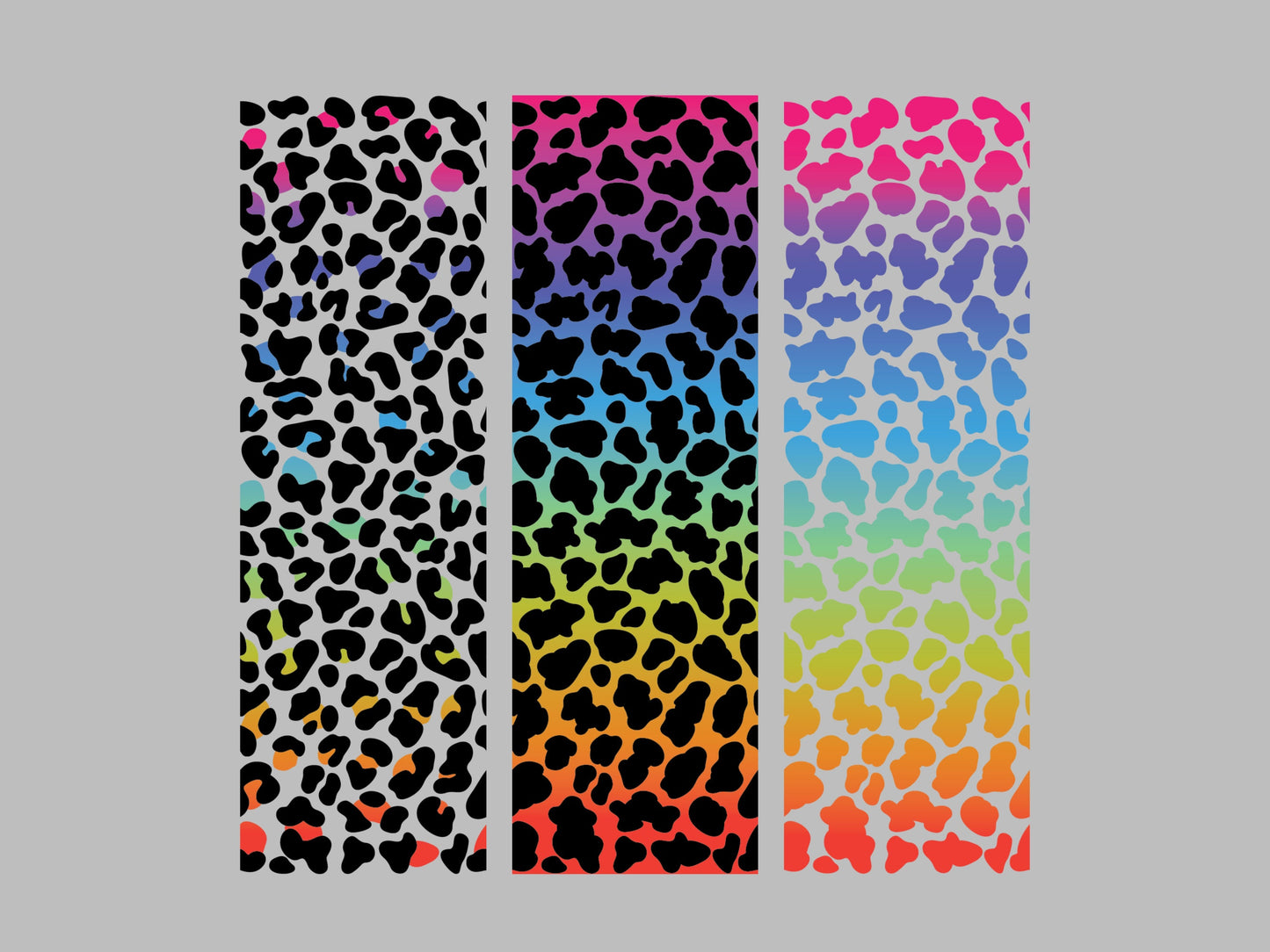 UV DTF Pen Wrap Ready To Apply Sticker Print. Clear and solid background iridescent leopard bundle pen wraps. UV Pen wrap. #8009