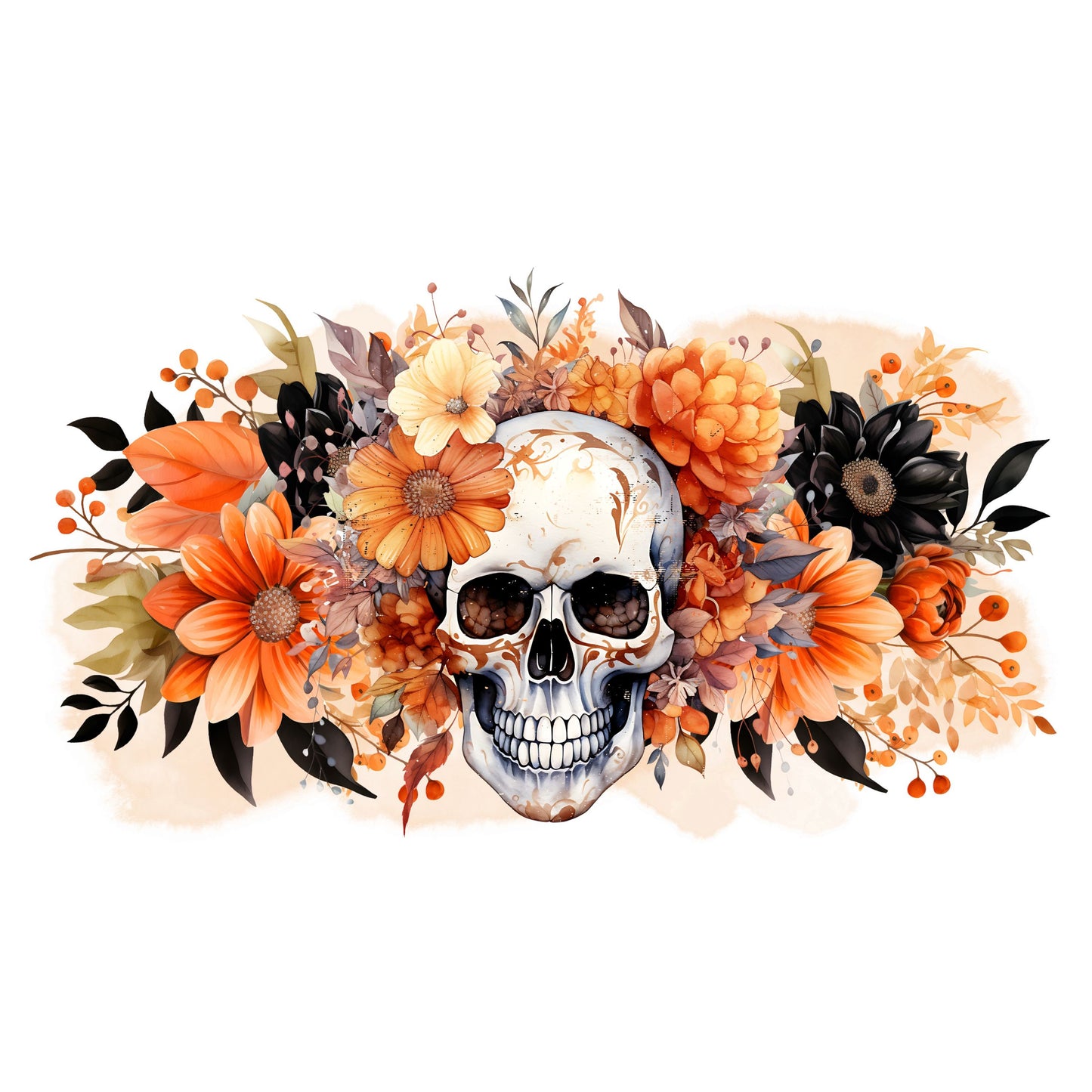 UV DTF Sticker print Halloween Skull wrap decal, tumbler decal, permanent sticker. Uv wrap for glass can tumbler. #7021