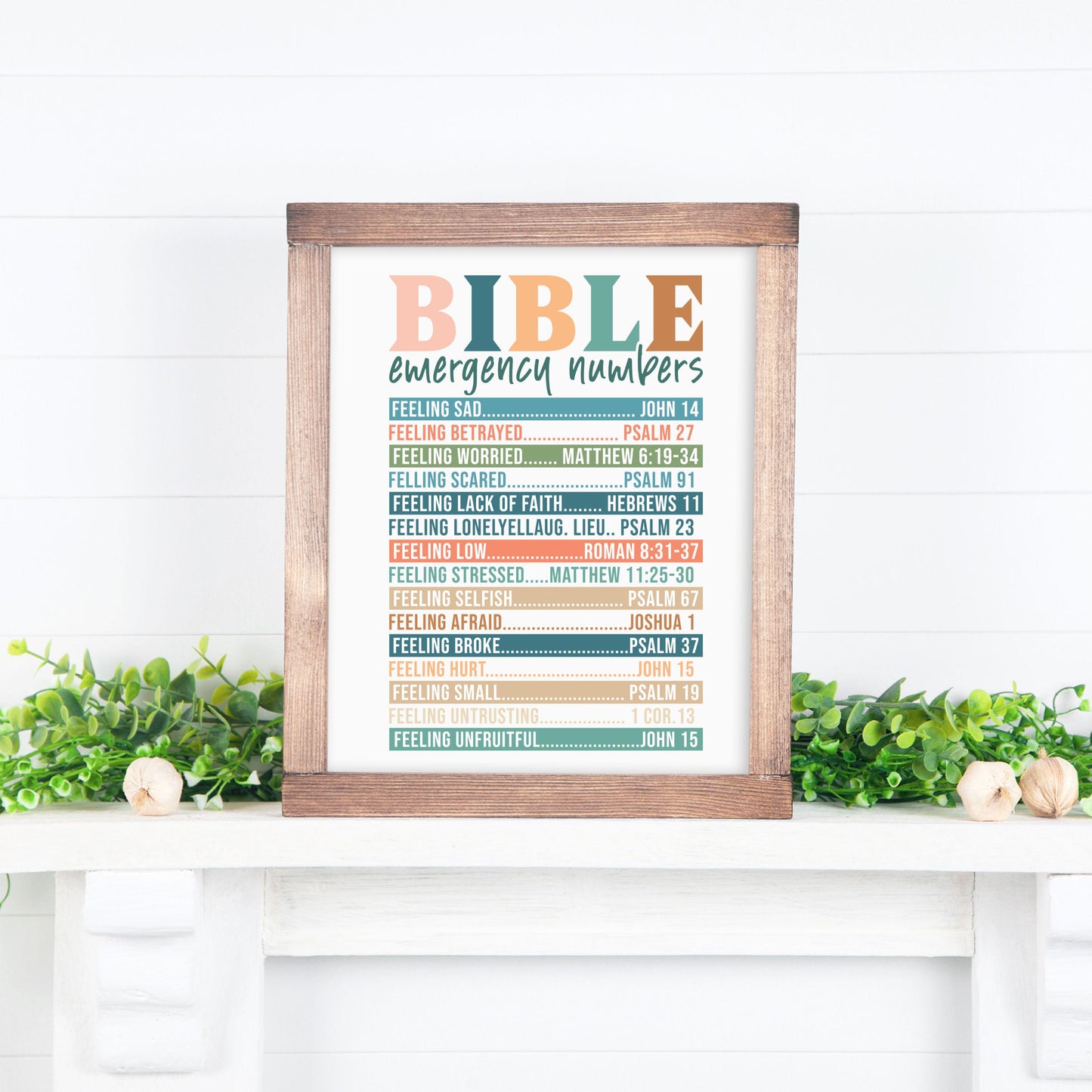 UV DTF Sticker print. Bible emergency numbers decal, tumbler decal, permanent sticker. UV wrap for glass can tumbler. #4217