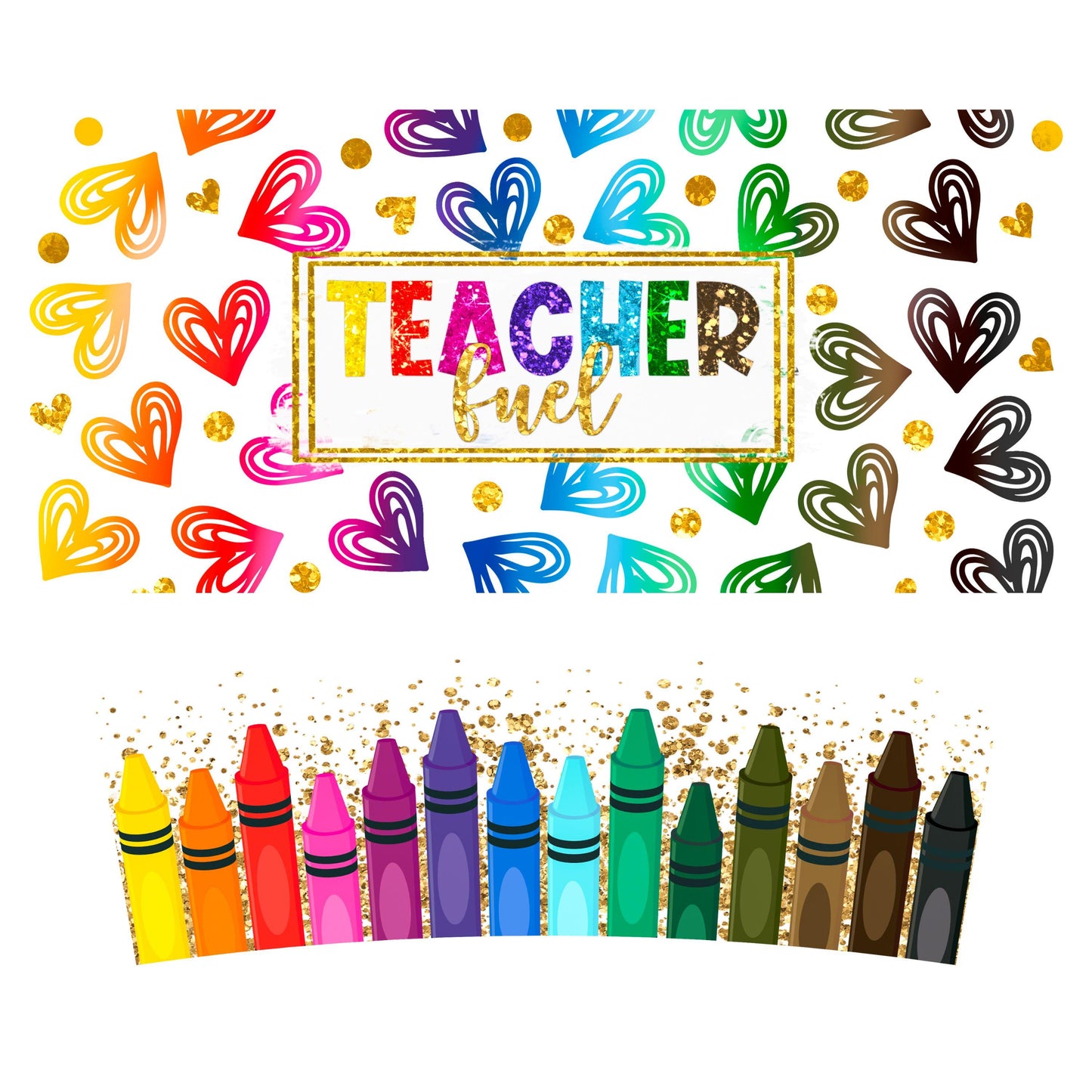 UV DTF 40 oz ready to apply Teacher Fuel wrap. Teacher gift. Glass can wrap. Permanent sticker. UV wrap quencher #3032