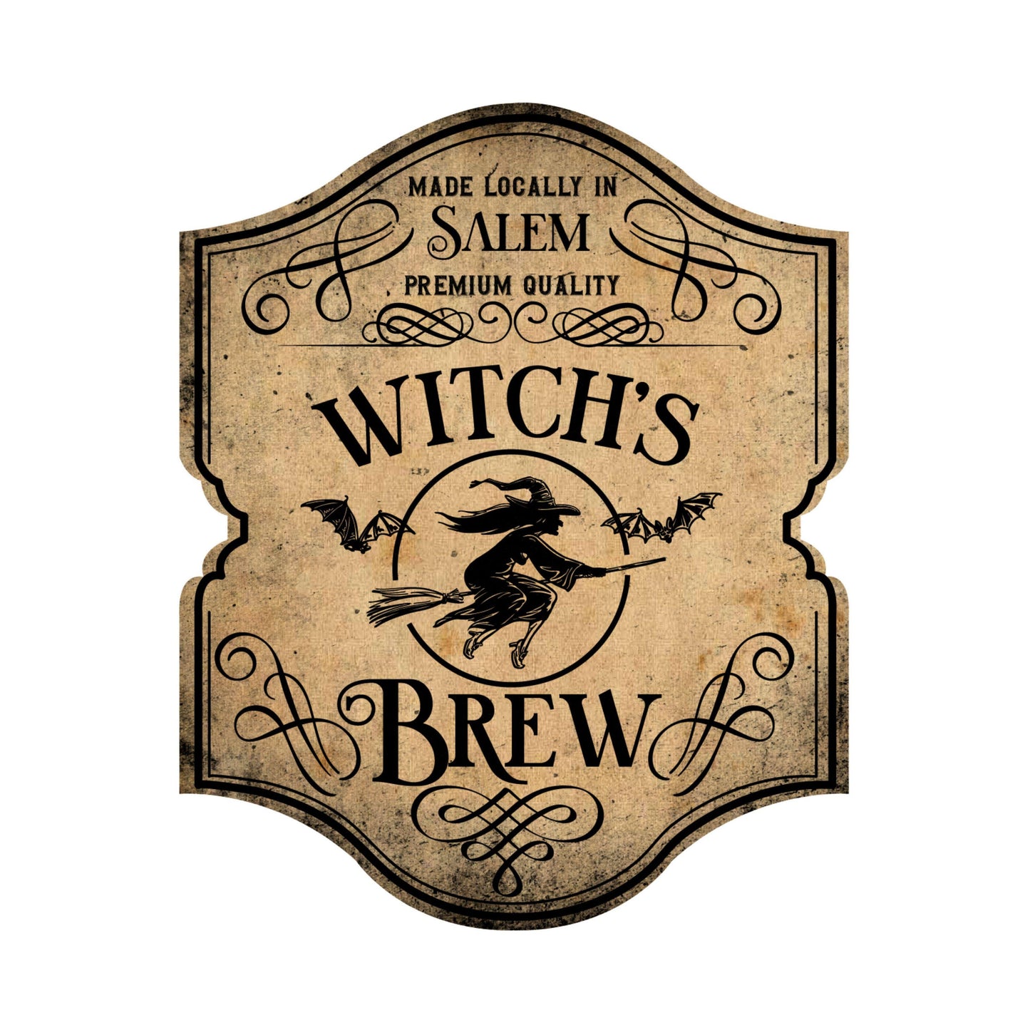 UV DTF Sticker print Spooky Label Witches Brew decal, tumbler decal, permanent sticker. Uv wrap for glass can tumbler. #7067