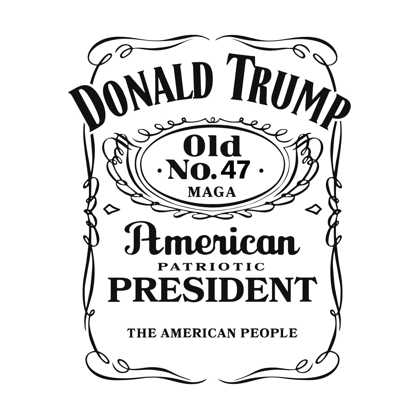 UV DTF Sticker print. Whiskey Label Trump decal, tumbler decal, permanent sticker. UV wrap for glass can tumbler. #4215