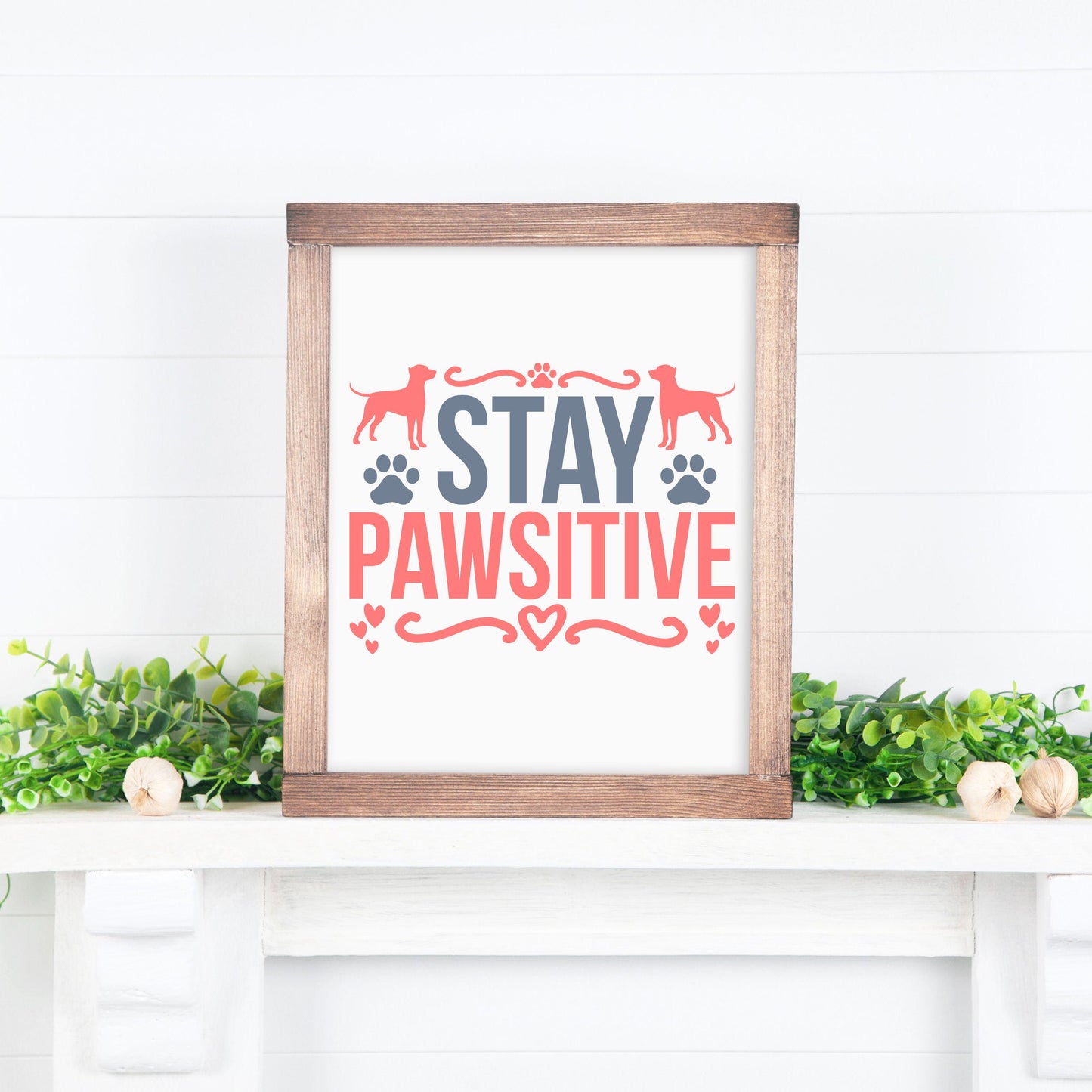 UV DTF Sticker print. Stay Pawsitive decal, tumbler decal, permanent sticker. UV wrap for glass can tumbler. #4216